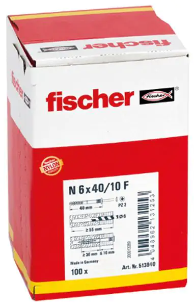 Fischer Nageldübel N 6.0 x 80 mm - 50 Stück Fischer Nageldübel N 6.0 x 80 mm - 50 Stück