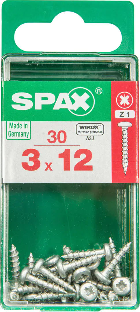 Spax Universalschrauben 3.0 x 12 mm TX 10 Rundkopf - 30 Stk.