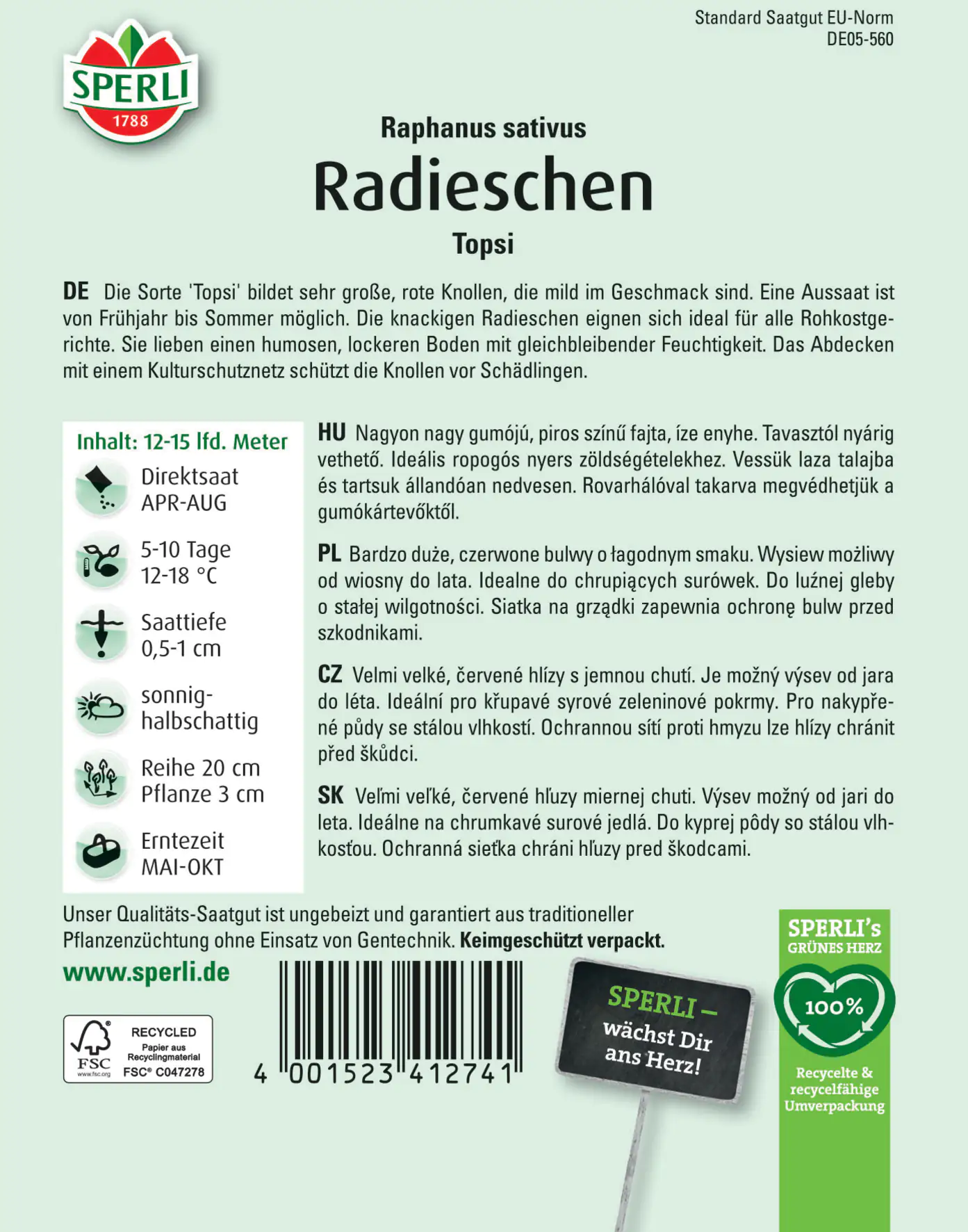 Sperli Radieschen Topsi