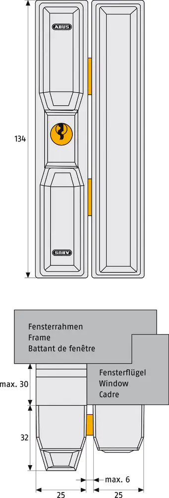 Abus Fensterzusatzschloss FTS88 weiß Abus Fensterzusatzschloss FTS88 weiß