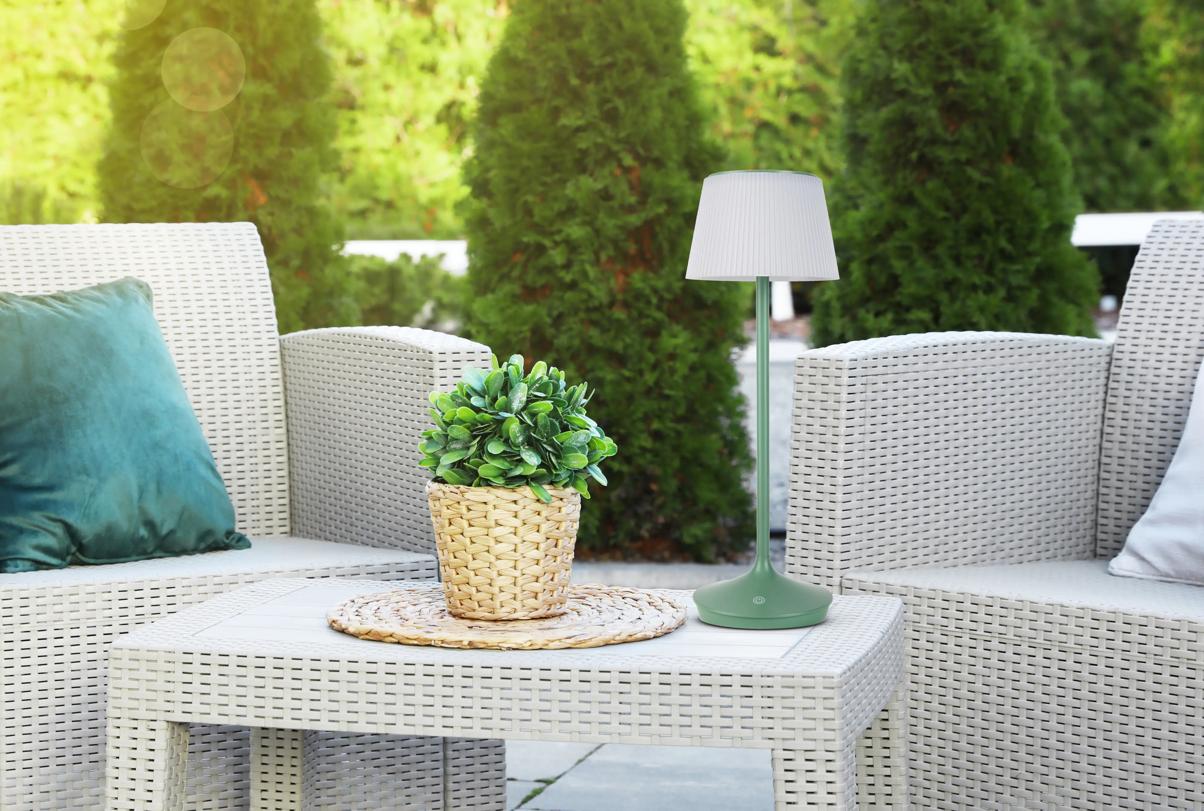 Light & More Solar-Tischleuchte Emmi grün 38 x 13 cm