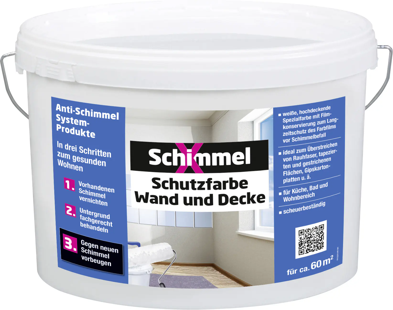 Schimmel-X Schutzfarbe Wand und Decke 10 L weiß Schimmel-X Schutzfarbe Wand und Decke 10 L weiß