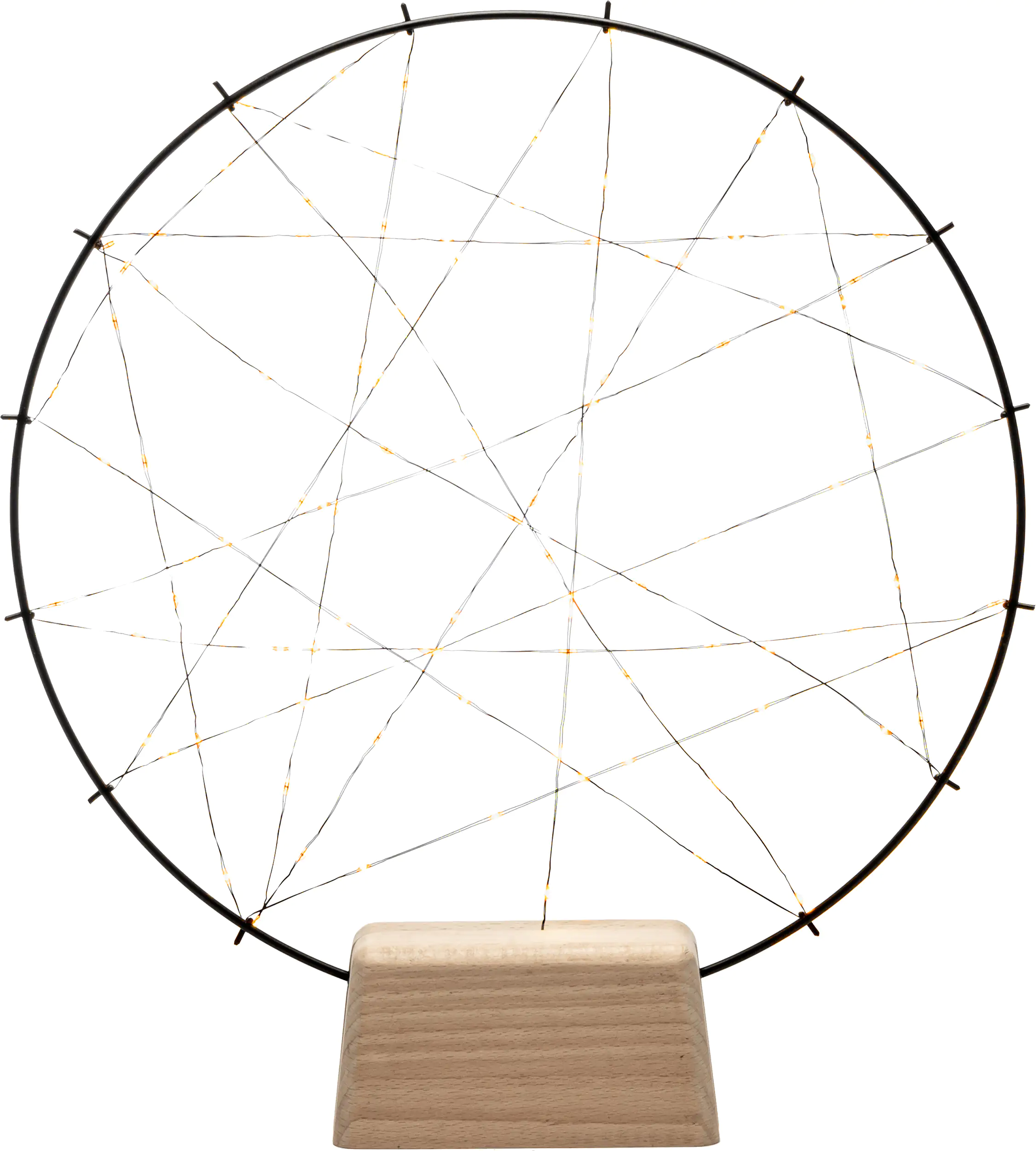 Konstsmide LED Metallsilhouette Ring mit Holzfuß schwarz 36 x 5 x 39,5 cm