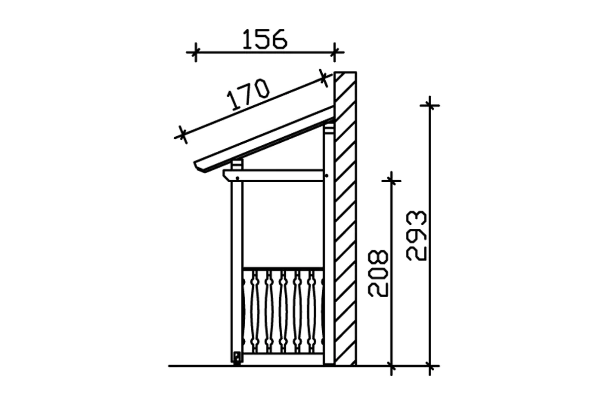 4018211016235_04 SKAN HOLZ Vordach Paderborn Typ 6 336 x 156 cm, lasiert in Eiche hell
