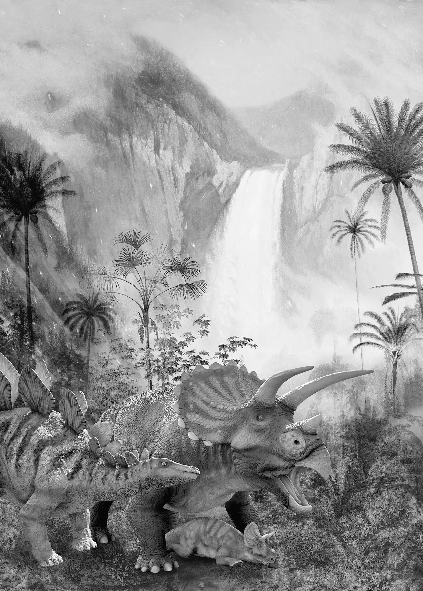 Komar Vlies Fototapete Jurassic Waterfall 200 x 280 cm 