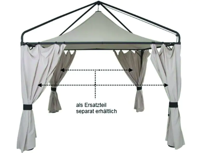 Siena Garden Seitenteile zu Pavillon Ascot 3 x 3 m natur, 4 er Set