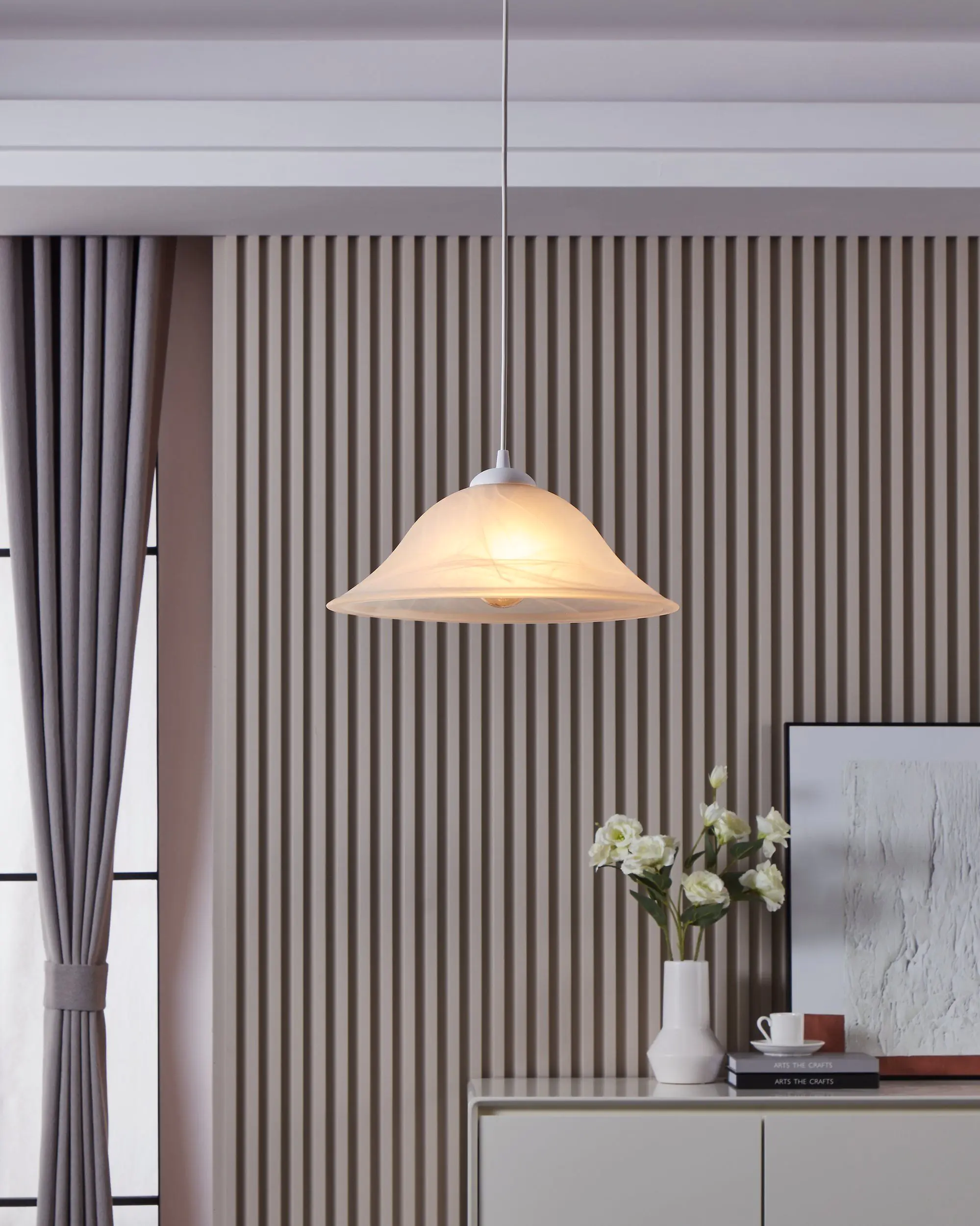 Eglo Pendelleuchte Albany weiß 35 x 110 cm E27