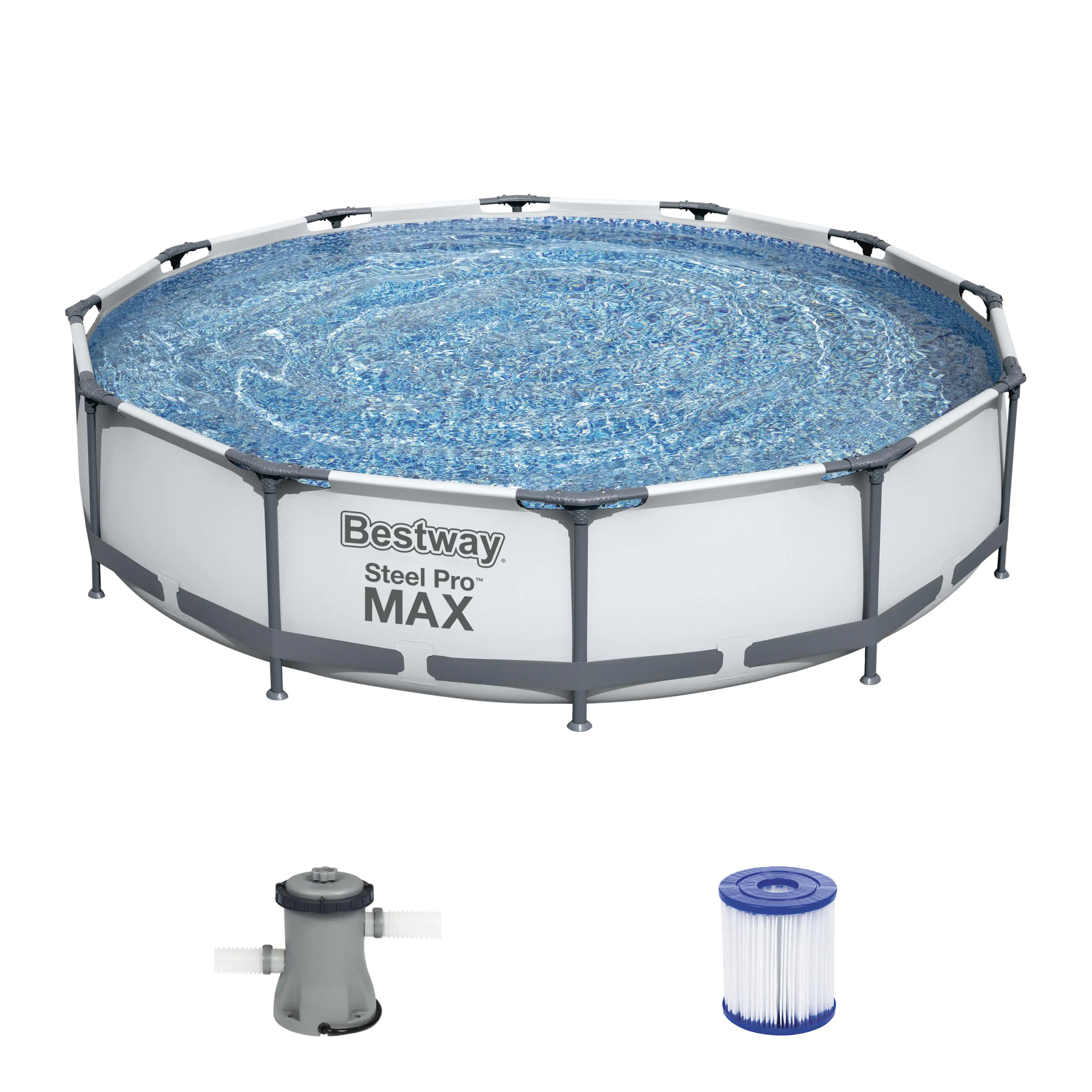 6942138981896_4 Bestway Steel Pro Max Frame Pool-Set Ø 366 x 76 cm, inkl. Filterpumpe