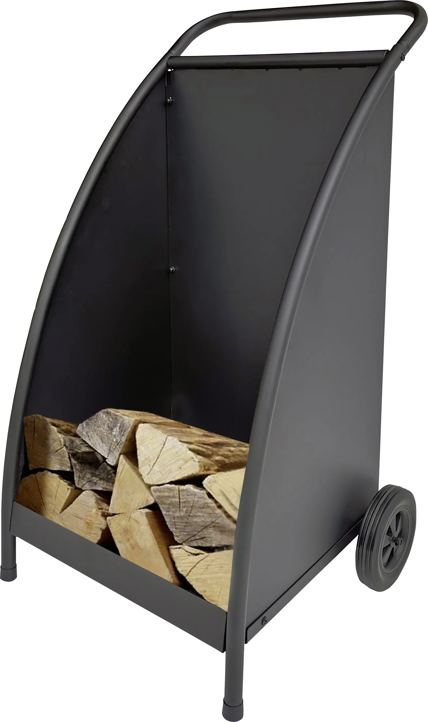 FireFix Holzwagen auf Rädern 87 x 53 cm schwarz
