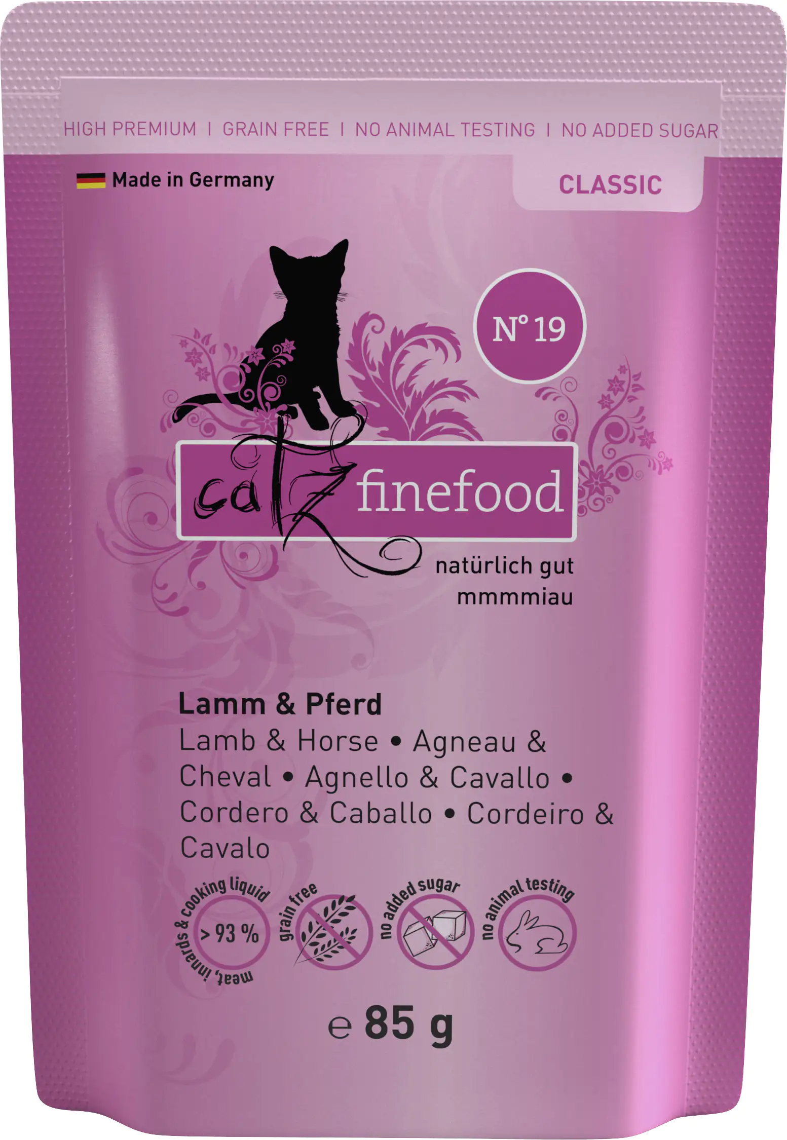 Catz Finefood Katzenfutter Classic No. 19 Lamm & Pferd 85 g