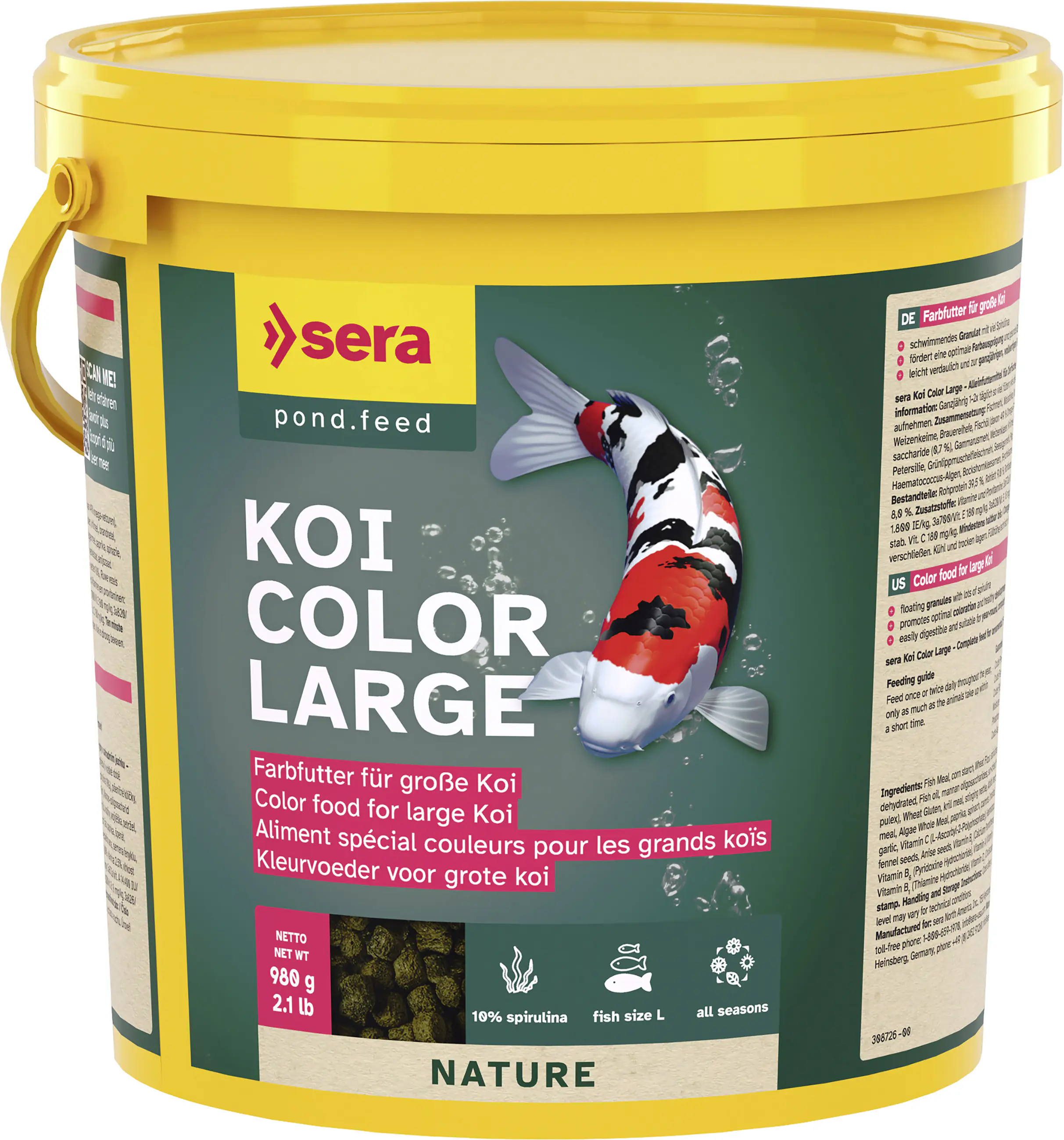Sera Koifutter Color Large für größere Koi 3,8 L Sera Koifutter Color Large für größere Koi 3,8 L