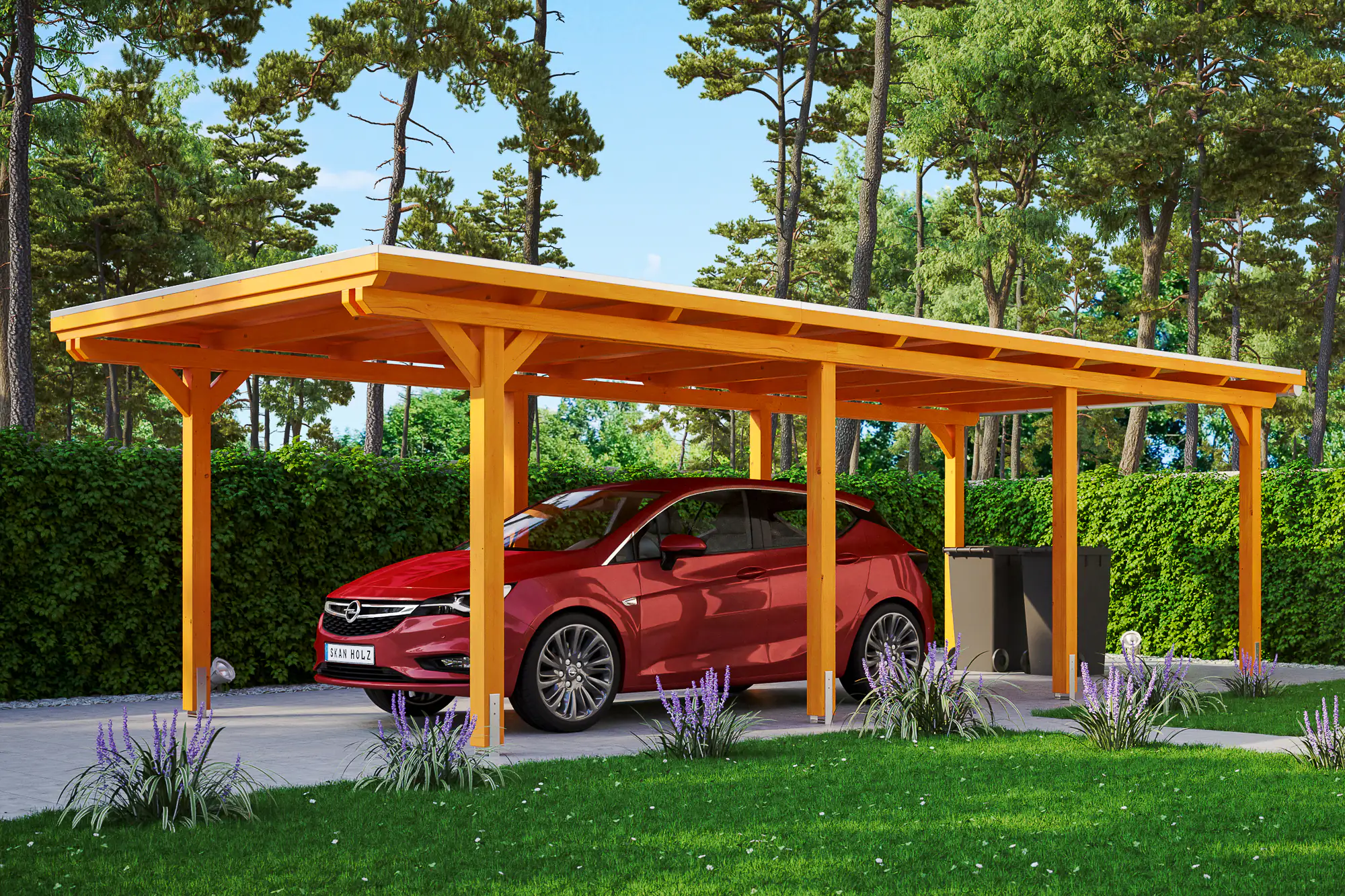 SKAN HOLZ Carport Emsland 354 x 846 cm mit EPDM-Dach