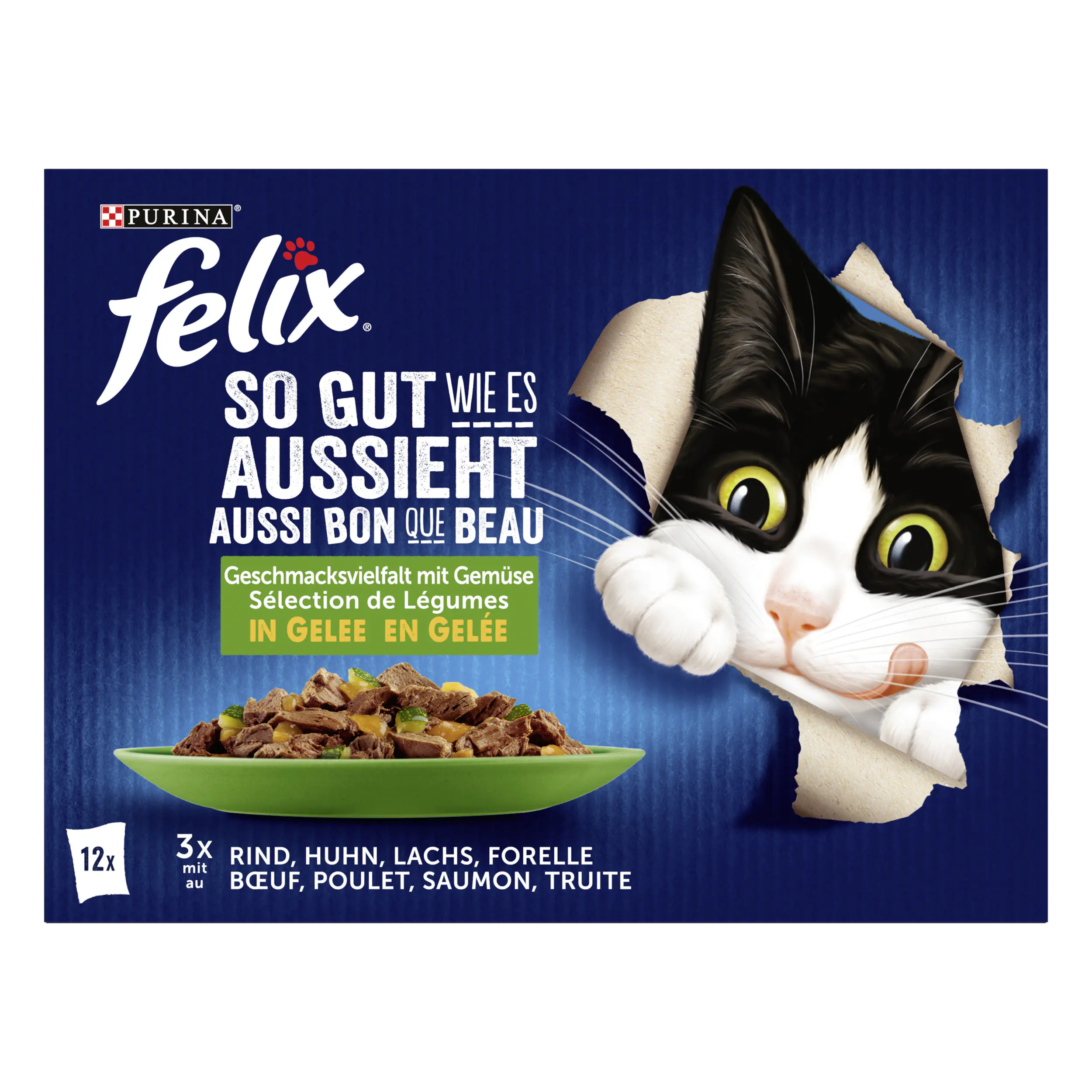 Felix Gemischte Vielfalt mit Gemüse Katzenfutter 12 x 85g Felix Gemischte Vielfalt mit Gemüse Katzenfutter 12 x 85g