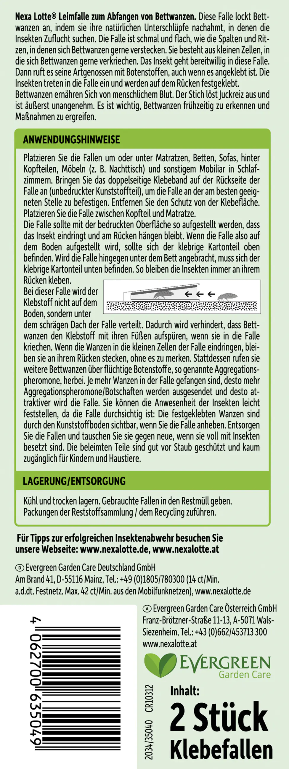 Nexa Lotte Bettwanzen Leimfalle 2 Stück