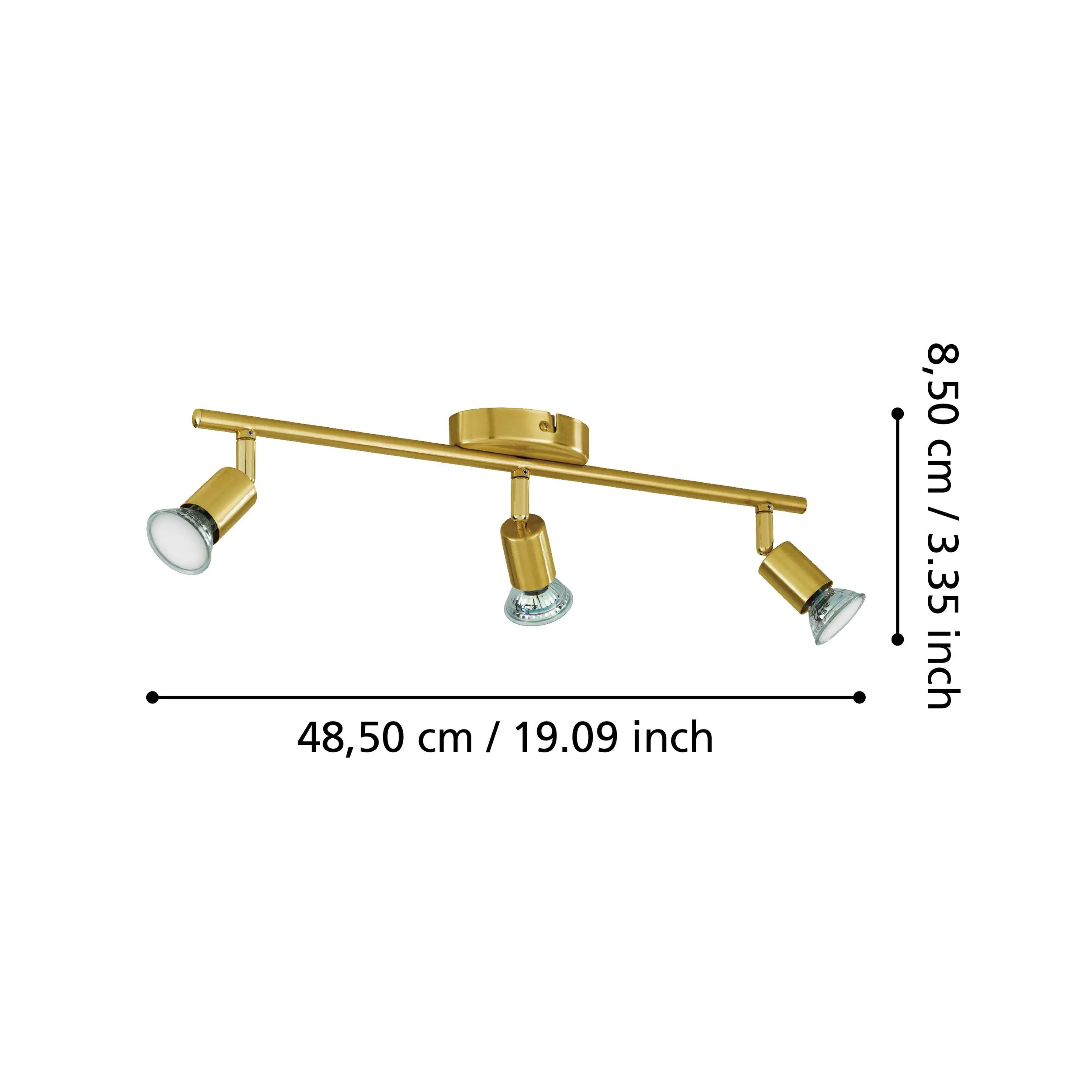 Eglo 3er LED Spot Buzz messing 48,5 x 6,5 cm GU10, messing gebürstet Eglo 3er LED Spot Buzz messing 48,5 x 6,5 cm GU10, messing gebürstet
