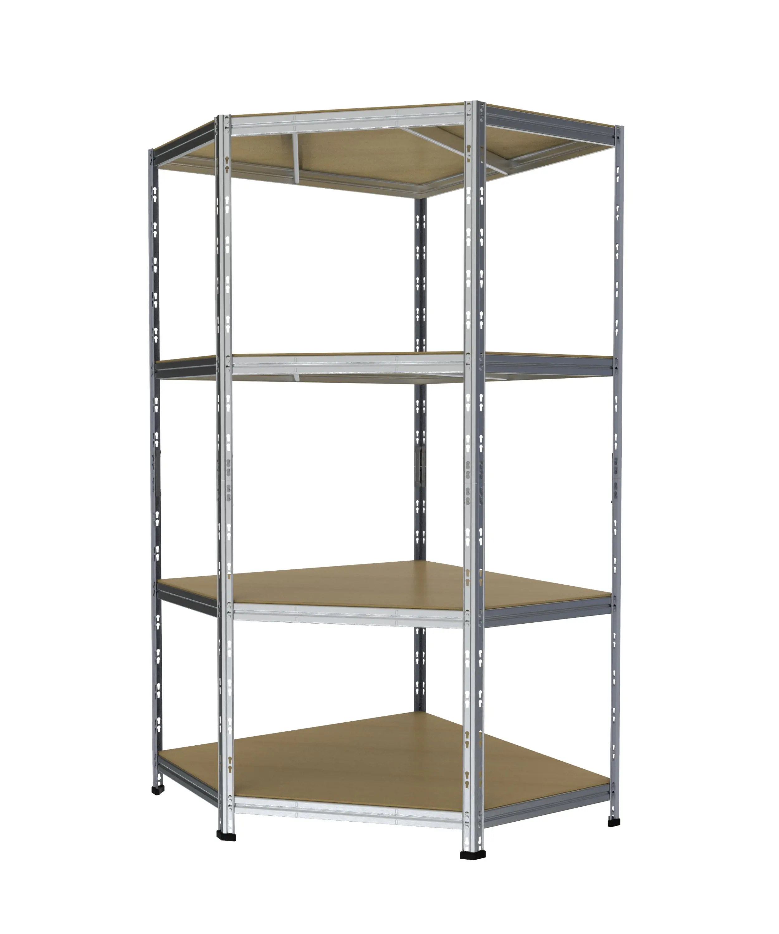 Werkstattregal eckig Stahl Rivet 180 x 90 cm 4 Holzböden 1000 kg