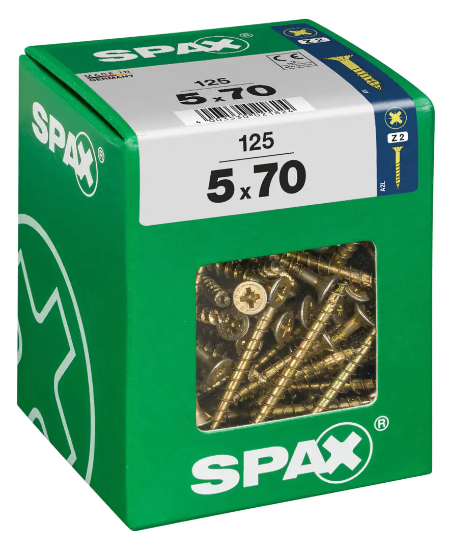 Spax Universalschrauben 5.0 x 70 mm PZ 2 - 125 Stk.