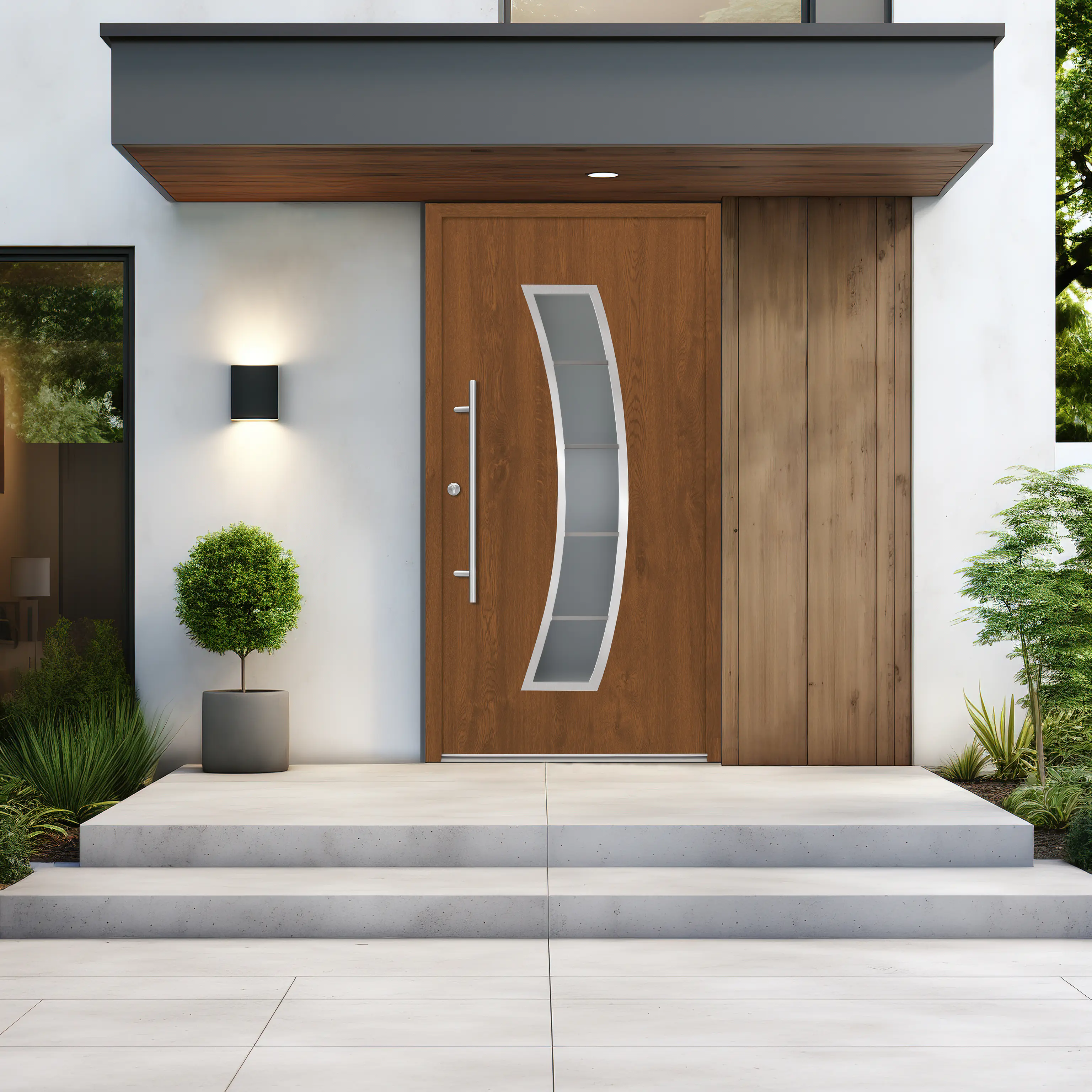 Splendoor Haustür Passivedoor Premium P14 Golden Oak DIN Links 100 x 210 cm