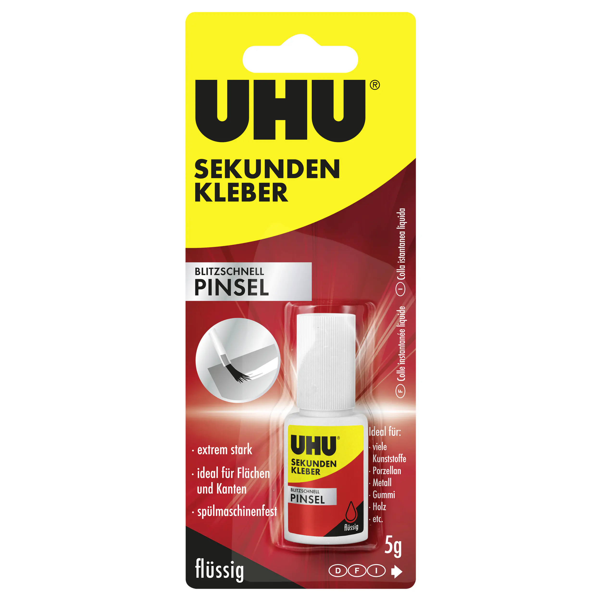 UHU Sekundenkleber blitzschnell Pinsel flüssig 5 g UHU Sekundenkleber blitzschnell Pinsel flüssig 5 g