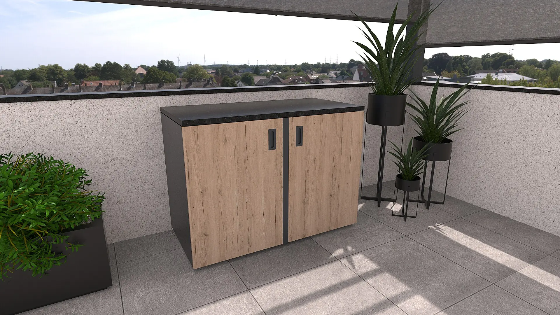 Bellano Living Eck Element für Outdoorküchen inkl. 2 Türen eiche granit Bellano Living Eck Element für Outdoorküchen inkl. 2 Türen eiche granit