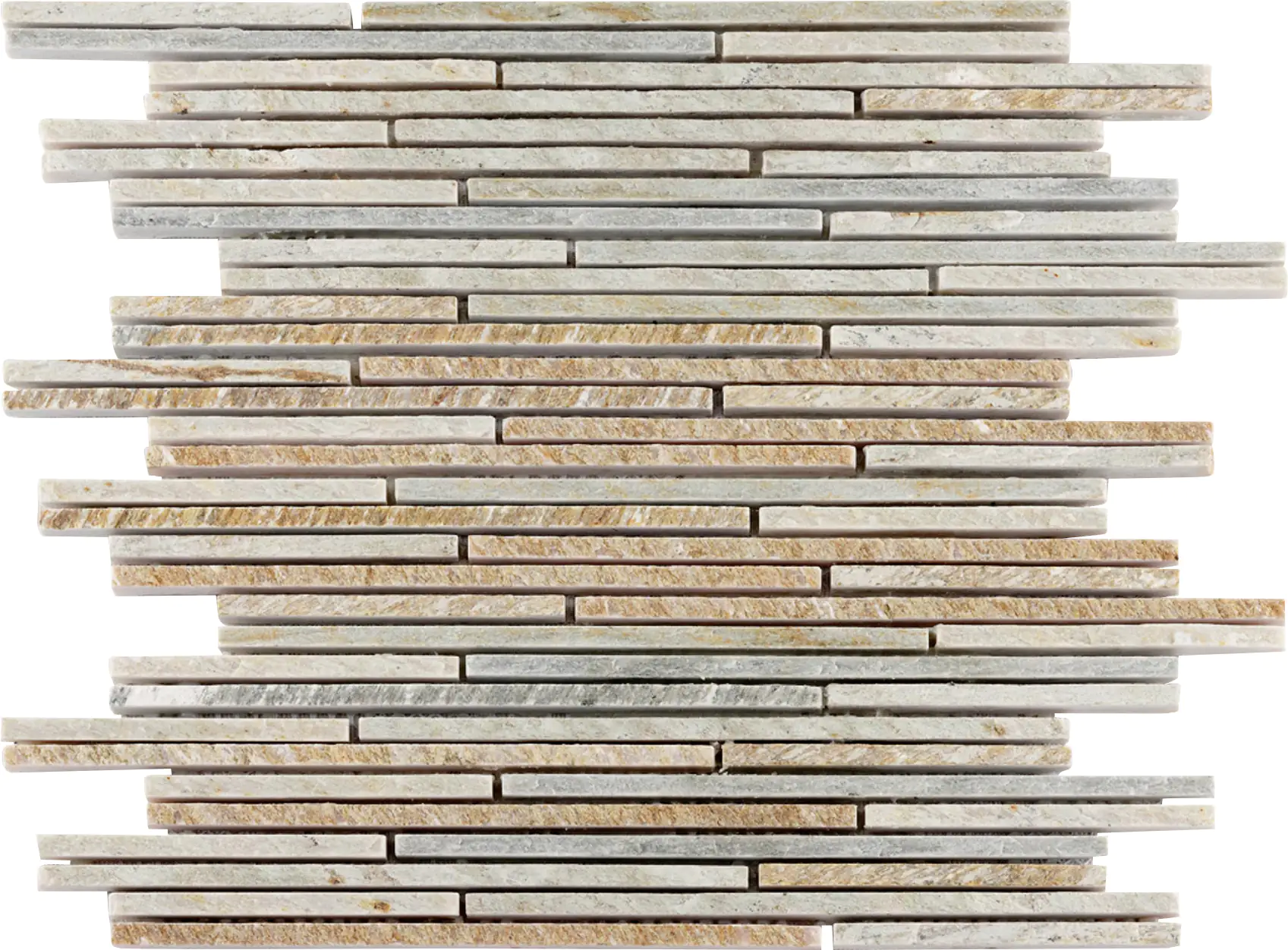 Mosaikfliese Quarzit Mini-Sticks 30 x 30 cm multicolor