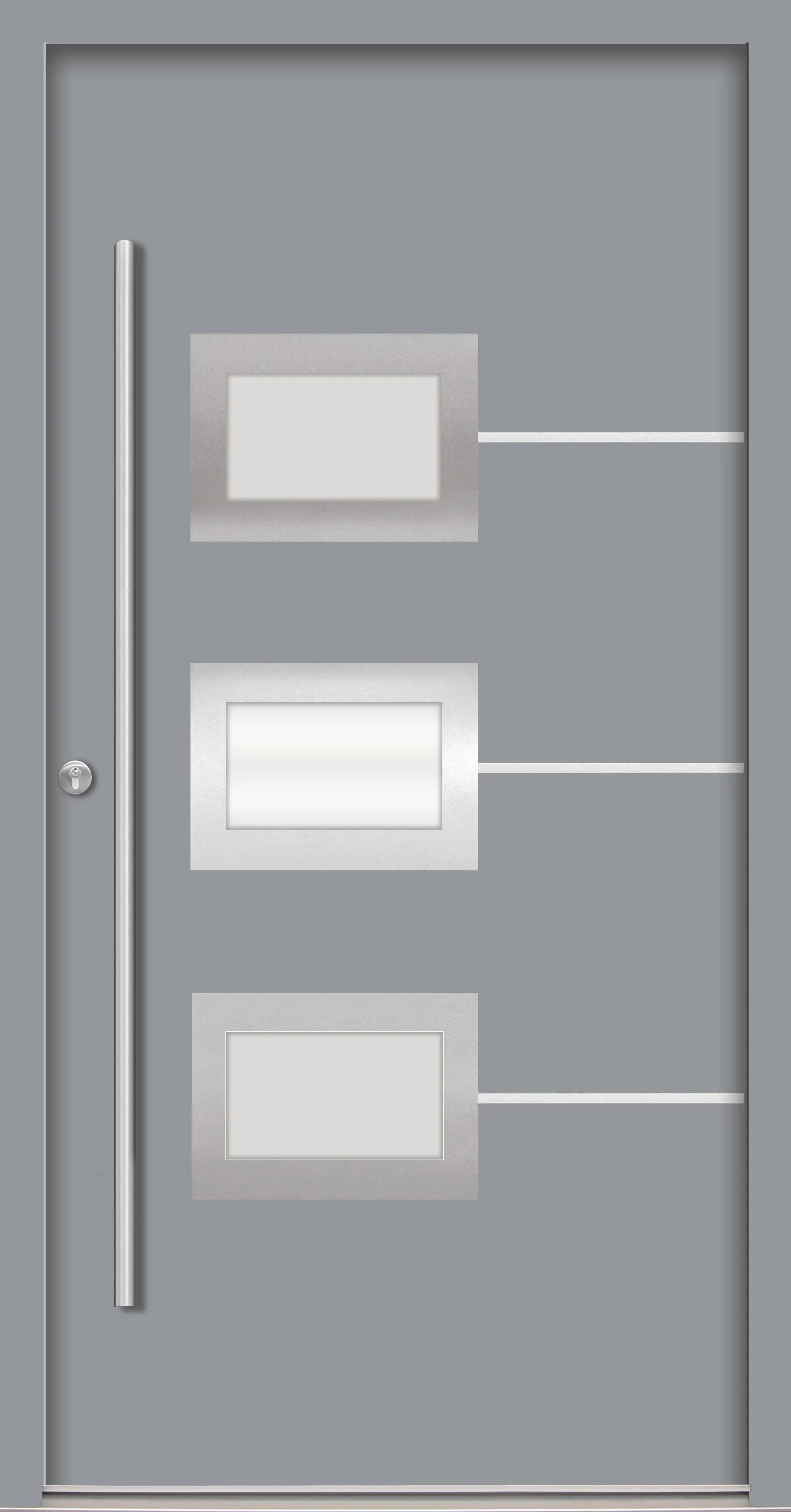 Splendoor Haustür Passivedoor Premium B03 Grau DIN Links 110 x 210 cm