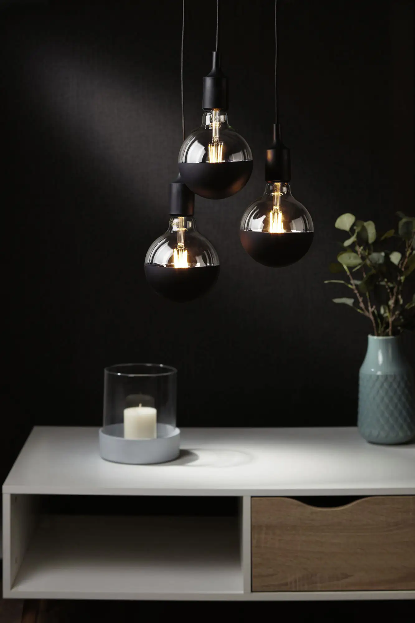 Paulmann Neordic 3er Pendelleuchte Ketil schwarz 10 cm E27 20 W dimmbar