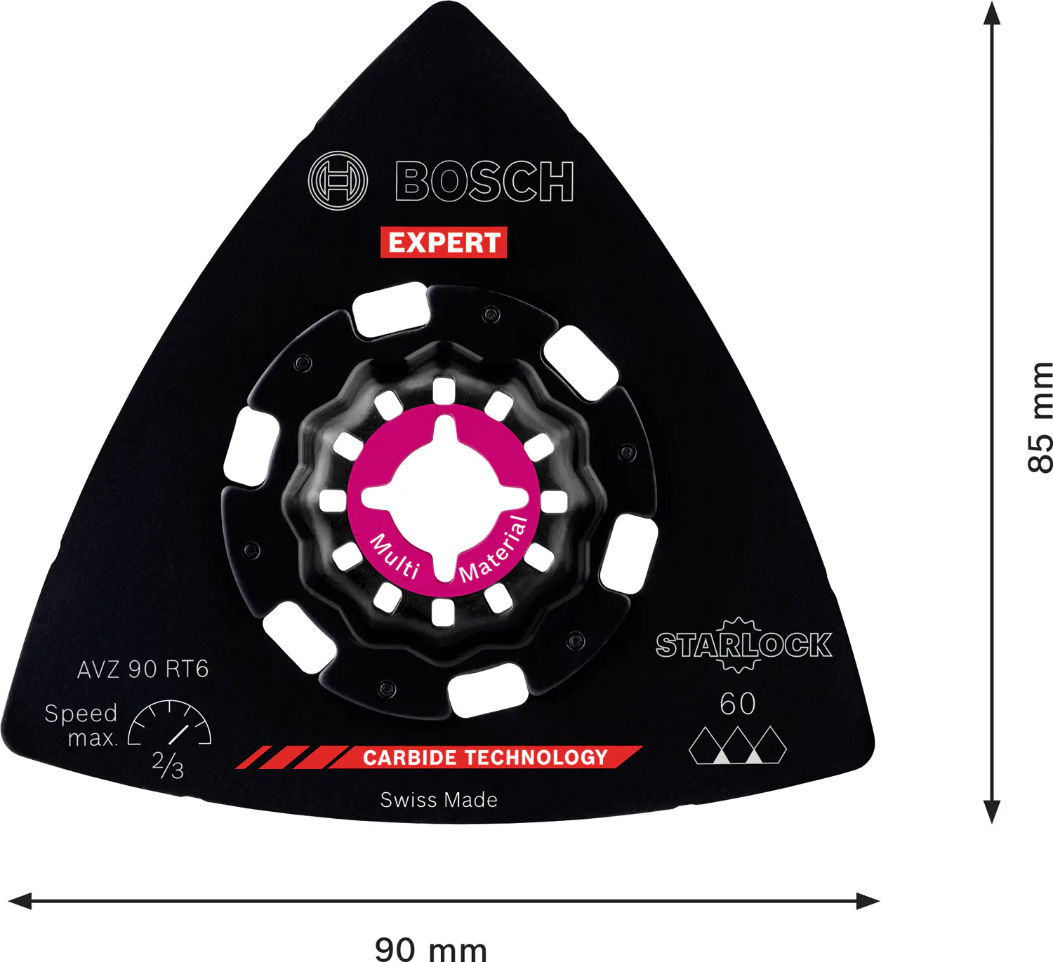 Bosch Expert Schleifplatte AVZ 90 RT6 für Multifunktionswerkzeuge 90 mm Bosch Expert Schleifplatte AVZ 90 RT6 für Multifunktionswerkzeuge 90 mm