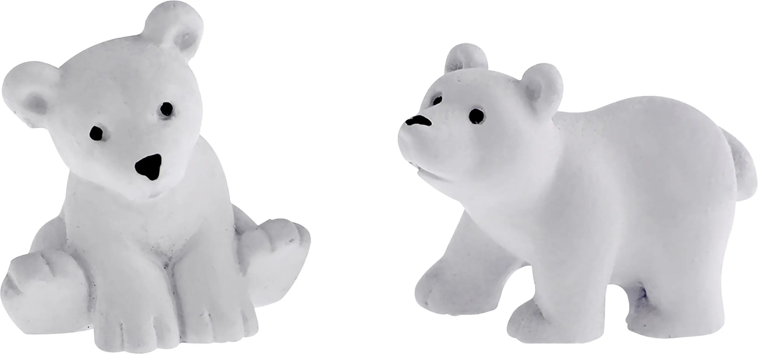 Dekofigur Eisbären Polyresin 2-4 cm weiß 2 Stück