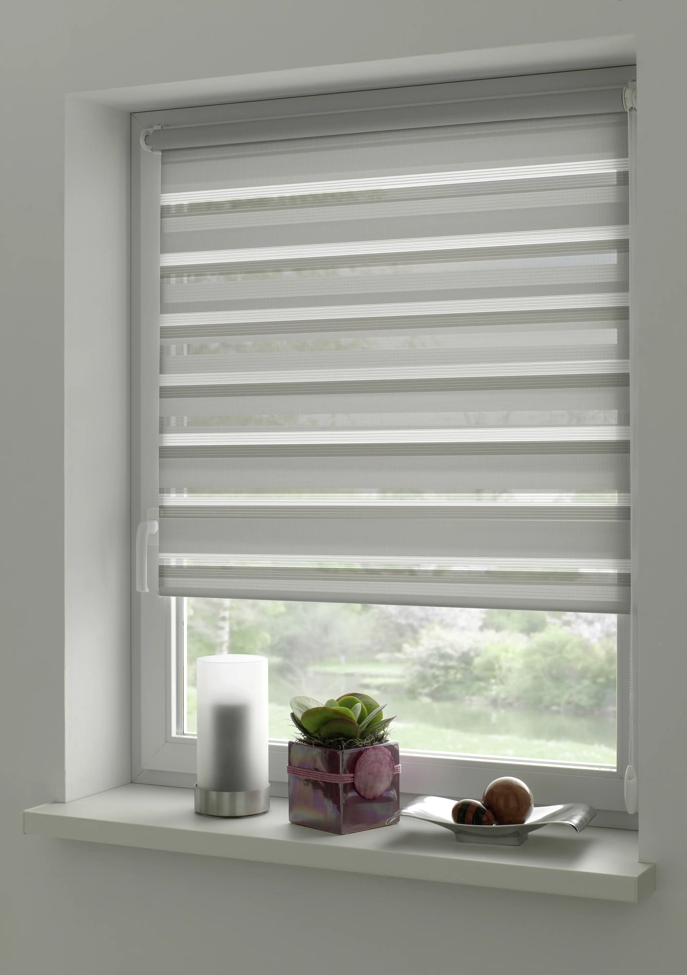 Gardinia EasyFix Doppelrollo grau 100 x 150 cm