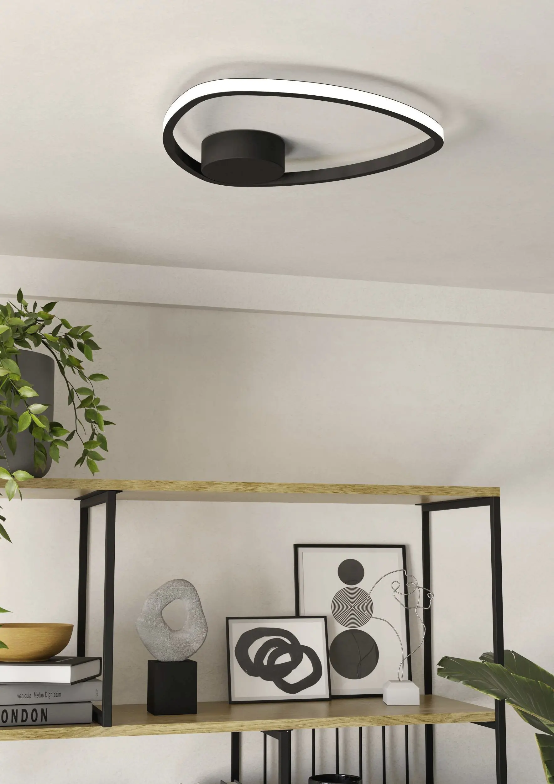 Eglo LED Deckenleuchte Moschella schwarz Ø 38 x 4 cm RGB