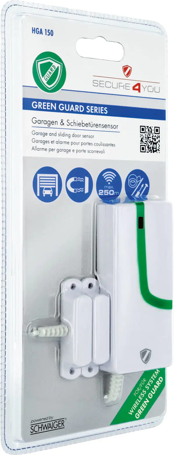 4004005019902_1 Schwaiger Garagen- und Schiebetürensensor Green Guard weiß