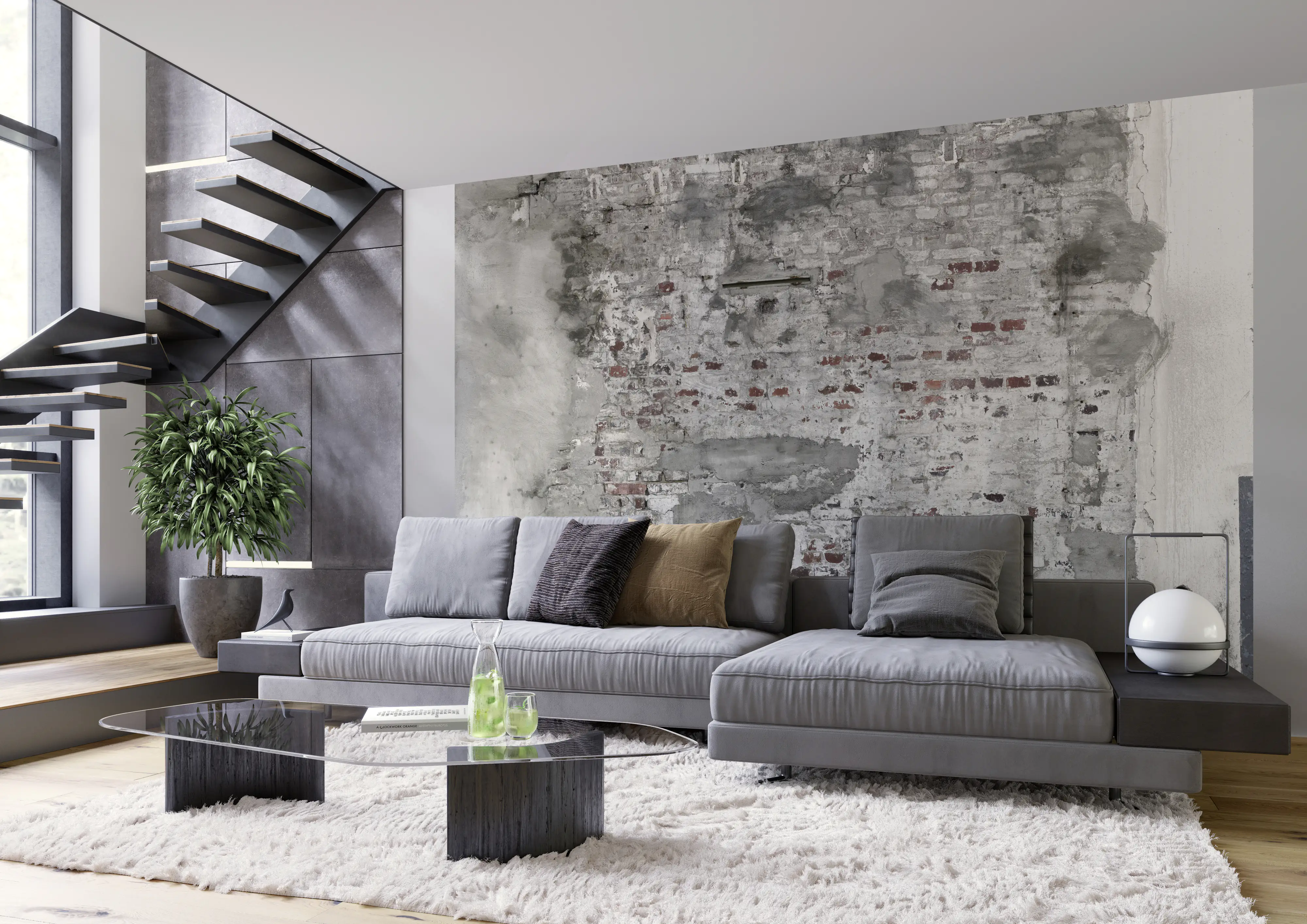 Rasch Vlies Fototapete 445404 Grau Muster & Motive 3 m x 4,19 m