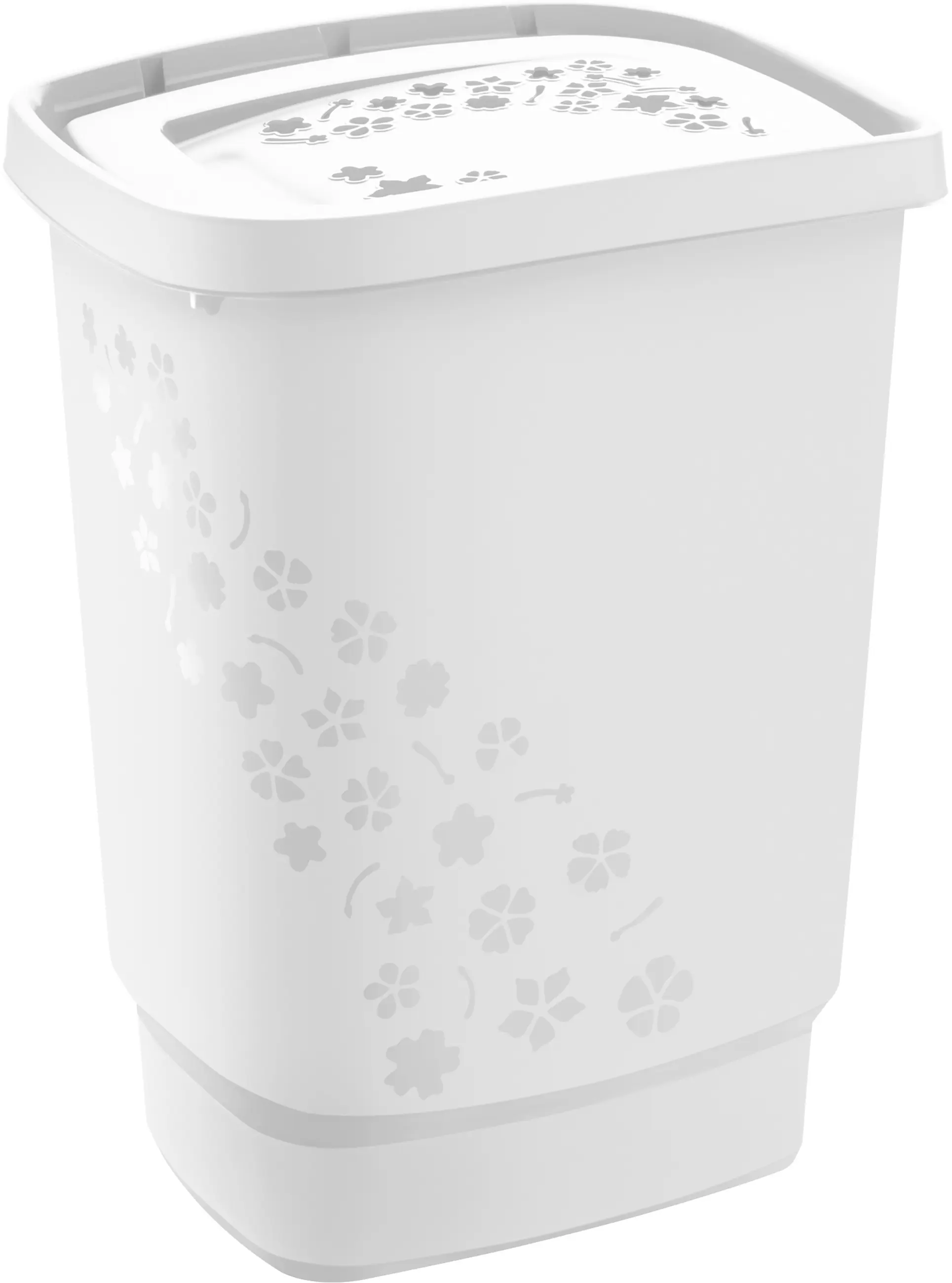 Rotho Wäschesammler Flowers 55 L mistletoe white