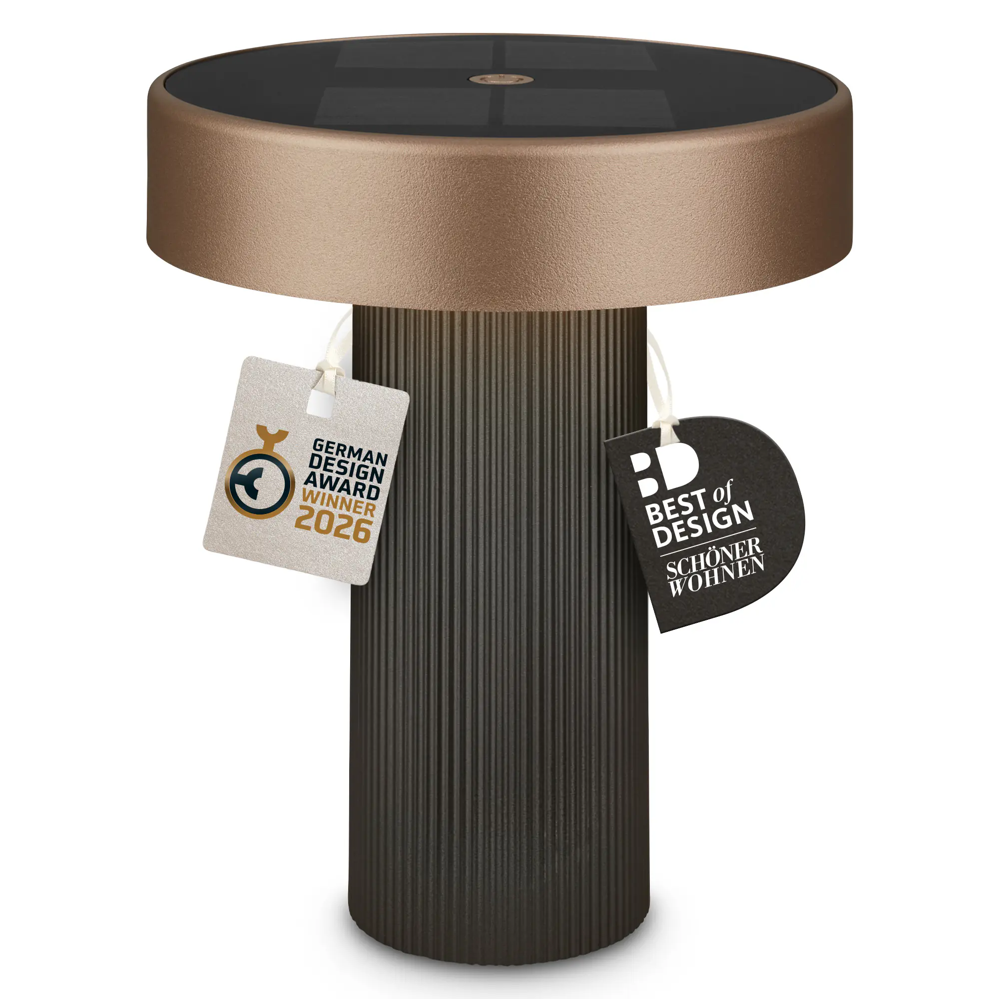 Briloner LED Solar-Tischleuchte Poga Ø 16 x 20 cm warmweiß anthrazit-bronze dimmbar