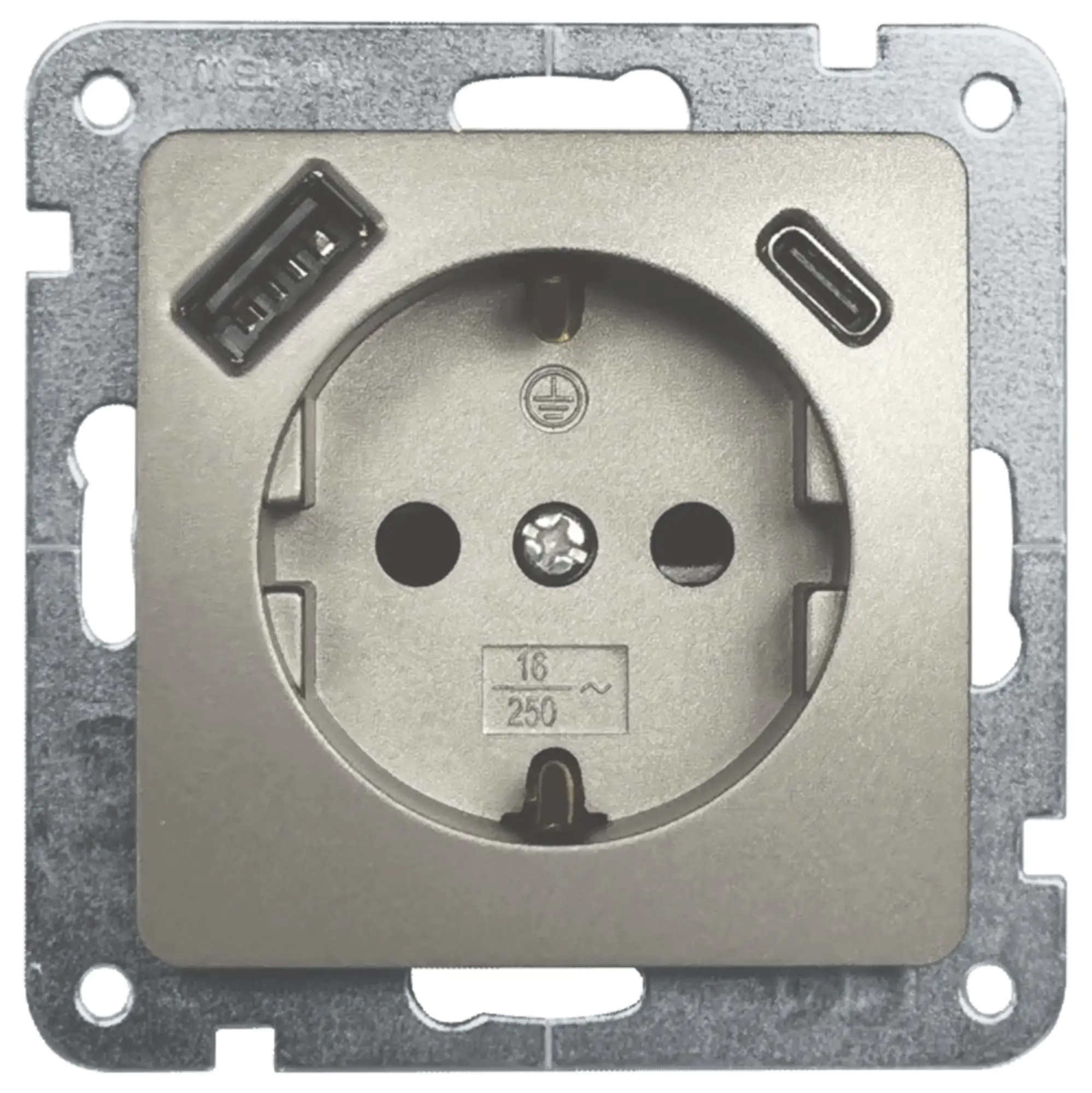 Unitec Steckdose mit USB A & C Monaco platin Unitec Steckdose mit USB A & C Monaco platin