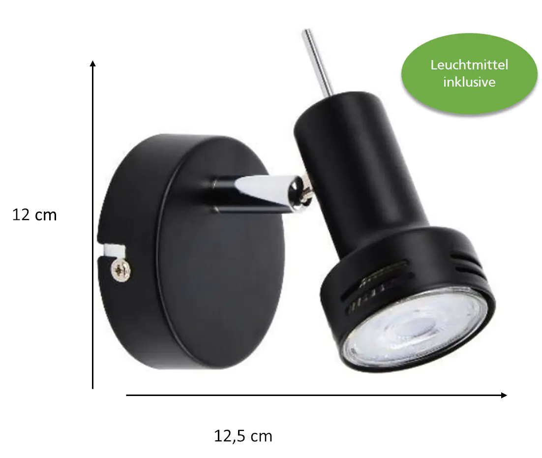 Primaster Wandlampe 1er LED Spot New York GU10 8 x 11 cm schwarz Primaster Wandlampe 1er LED Spot New York GU10 8 x 11 cm schwarz