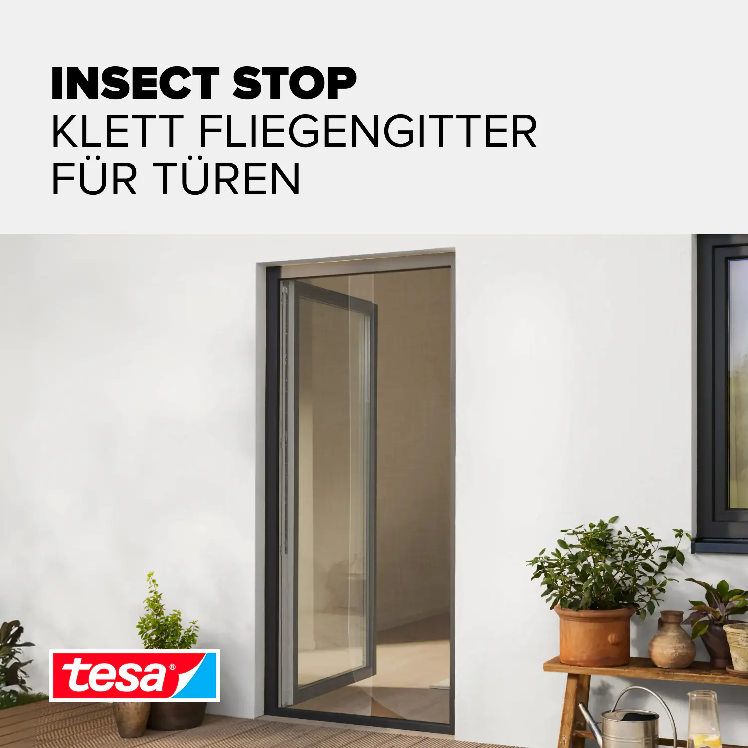 tesa Fliegengitter Tür 65 x 220 cm weiß kürzbar 2 Stück