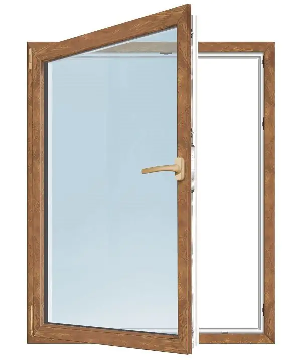 Meeth Fenster 75 x 160 cm DIN links 1 flügelig Dreh-Kipp golden Oak