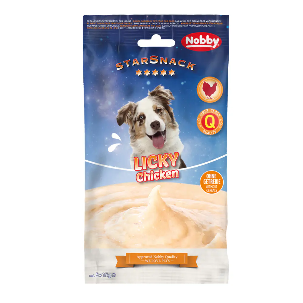 Nobby Hundesnack Adult Schleckcreme getreidefrei StarSnack 5 x 15 g Licky Chicken Nobby Hundesnack Adult Schleckcreme getreidefrei StarSnack 5 x 15 g Licky Chicken
