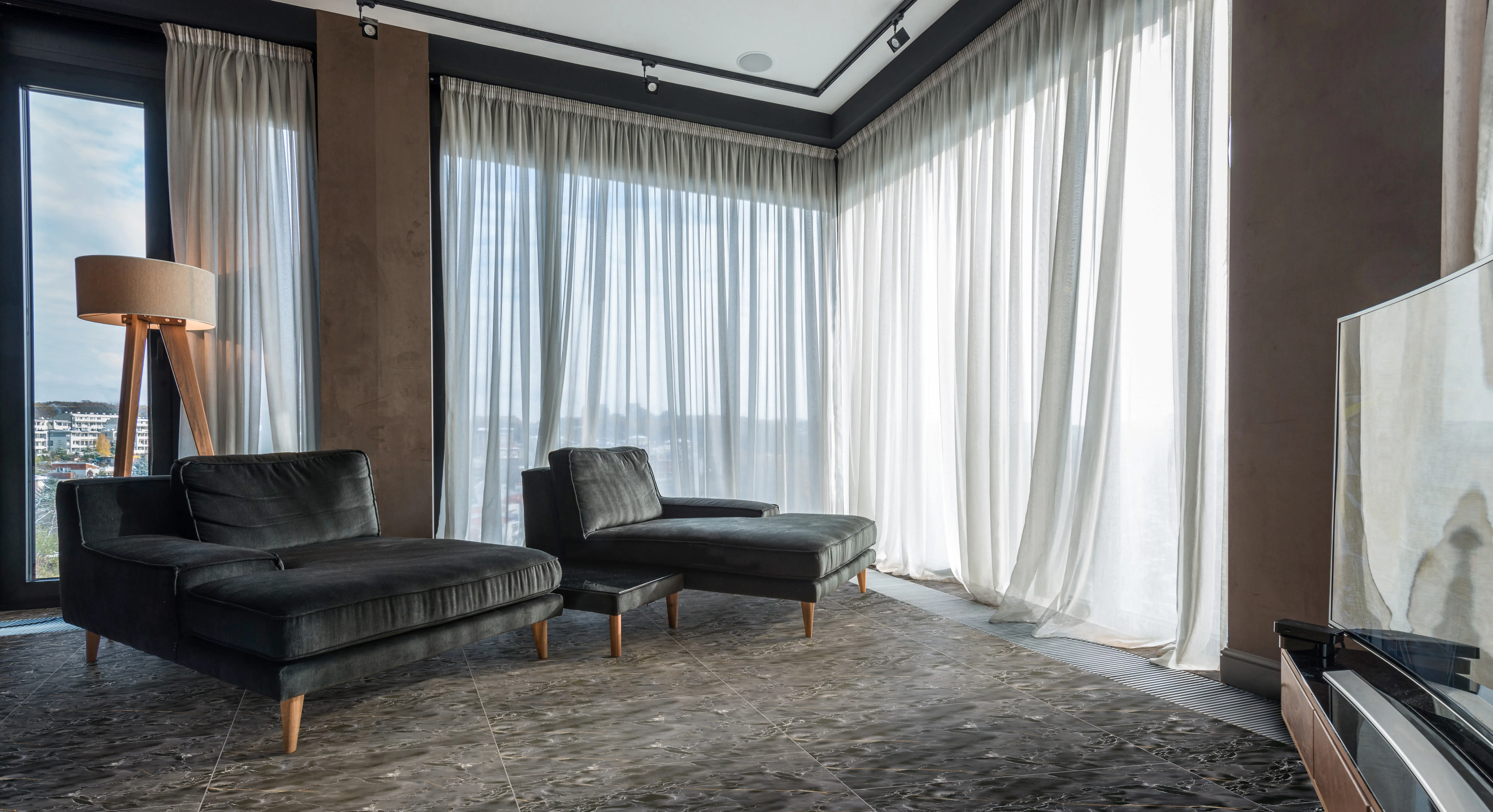 Bodenfliese Feinsteinzeug Dark Wave 60 x 60 cm schwarz