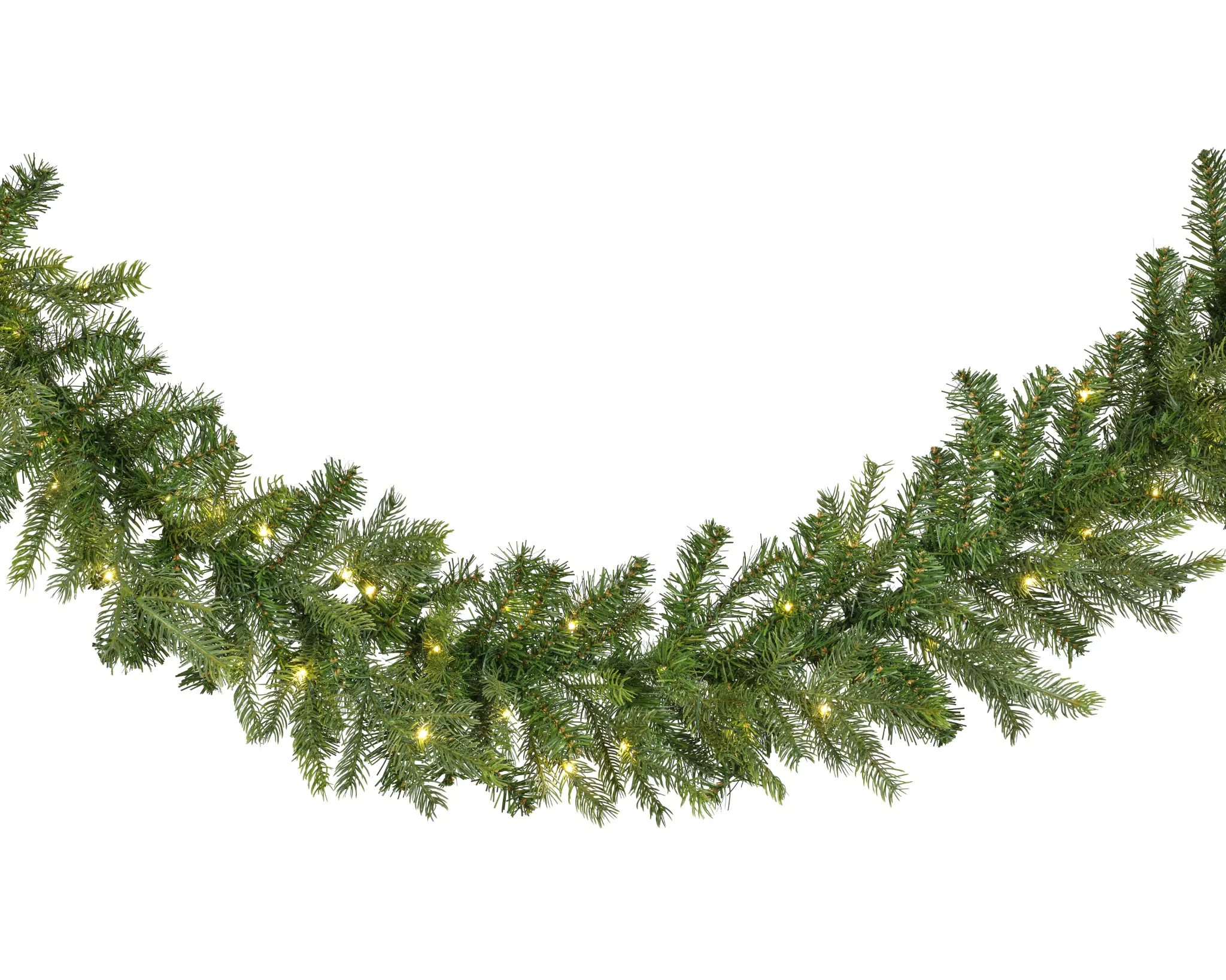 Everlands Grandis LED Tannengirlande mit Timer batteriebetrieben Kunststoff 270 cm warmweiß grün