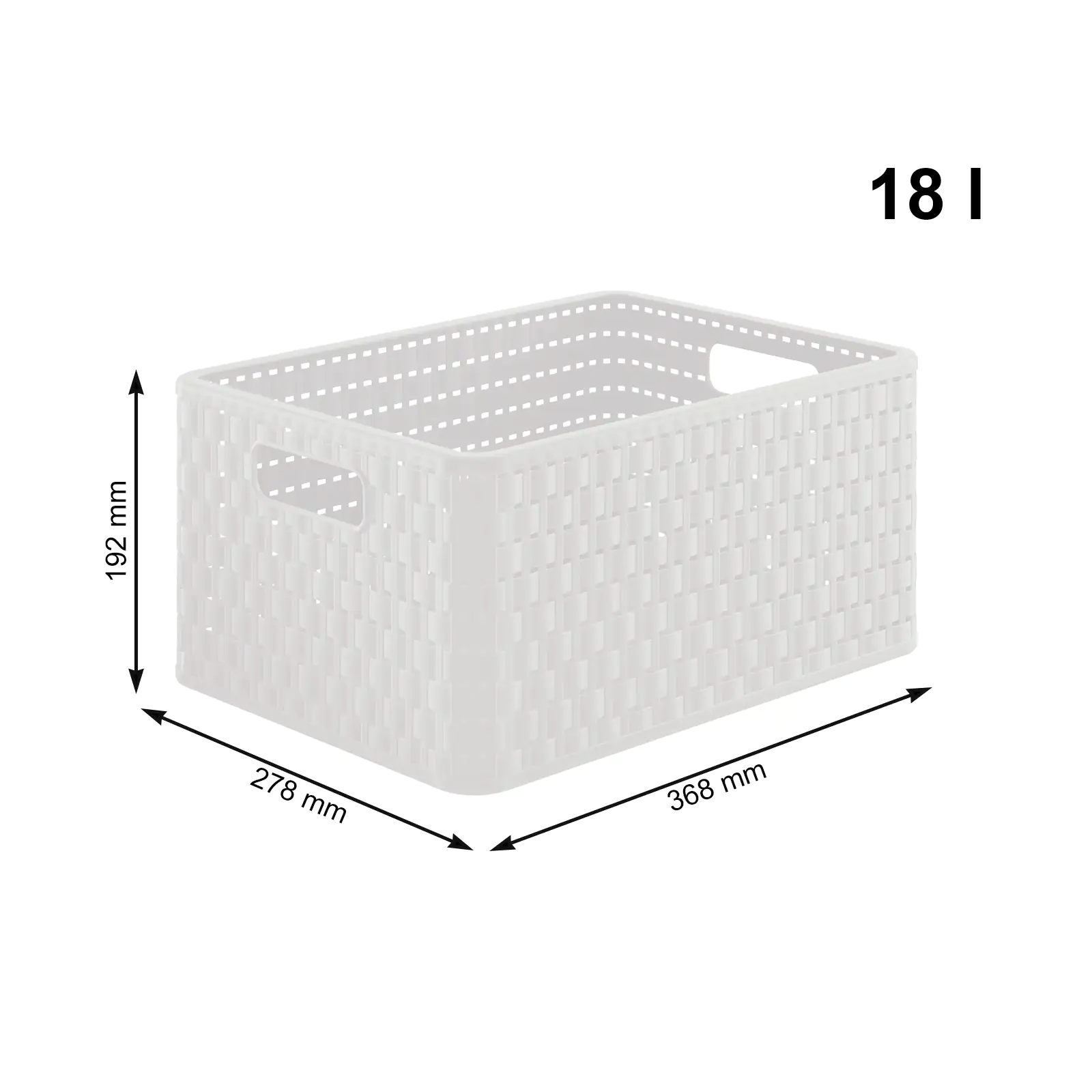 Rotho Korb Country A4, 18 L mistletoe weiß