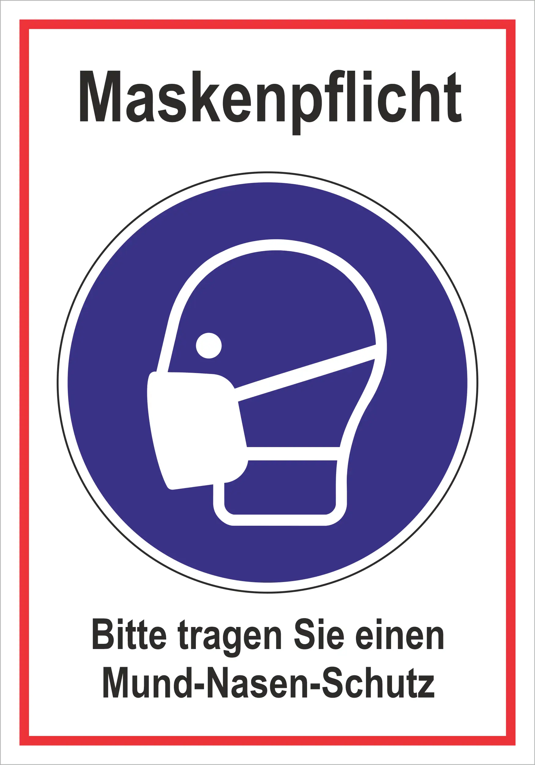 Hermann Schütz Aufkleber Maskenpflicht (Social Distancing) 200x140mm