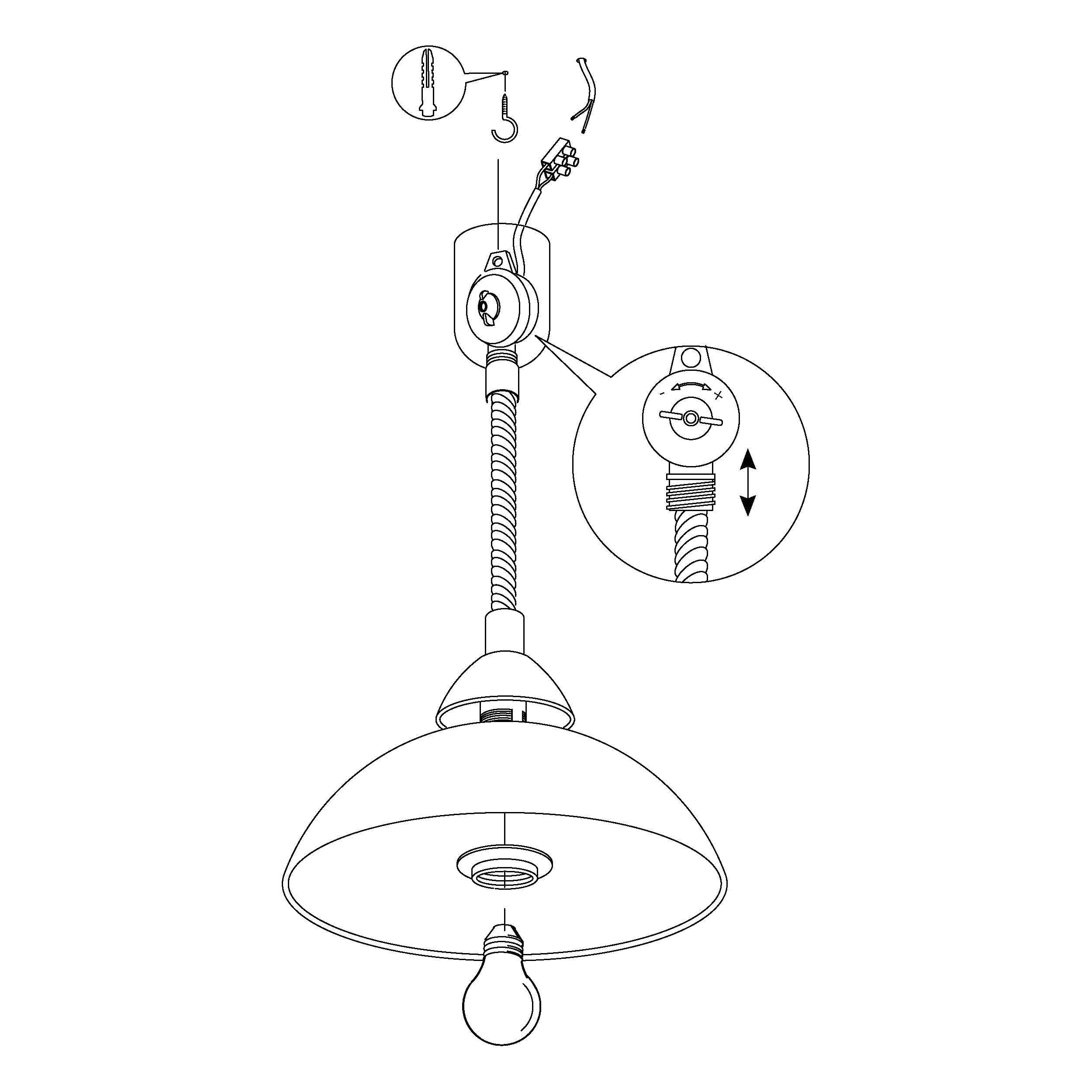 Eglo Pendelleuchte Lord 2 weiß grau 36 x 110 cm E27 Eglo Pendelleuchte Lord 2 weiß grau 36 x 110 cm E27