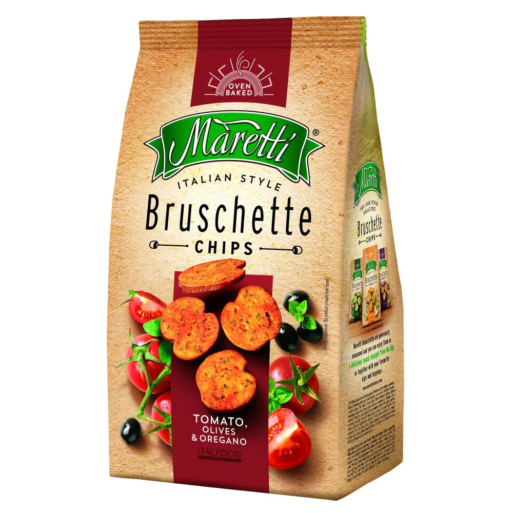 Maretti Bruschetta Chips Tomato, Olives & Orgegano 150 g