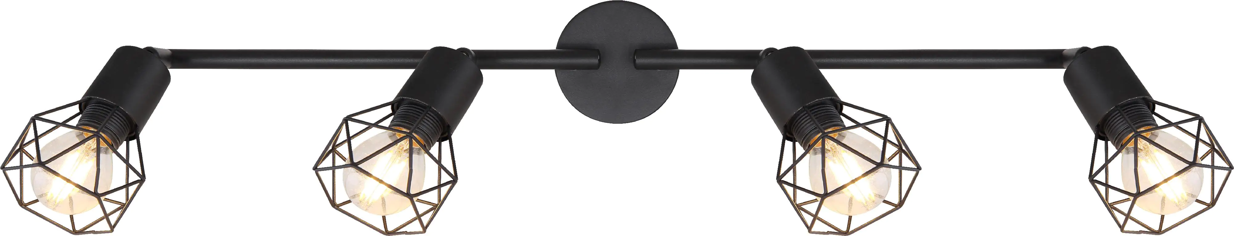 Globo 4er Spot Xara l schwarz 60 x 8 cm E14, max.40 W