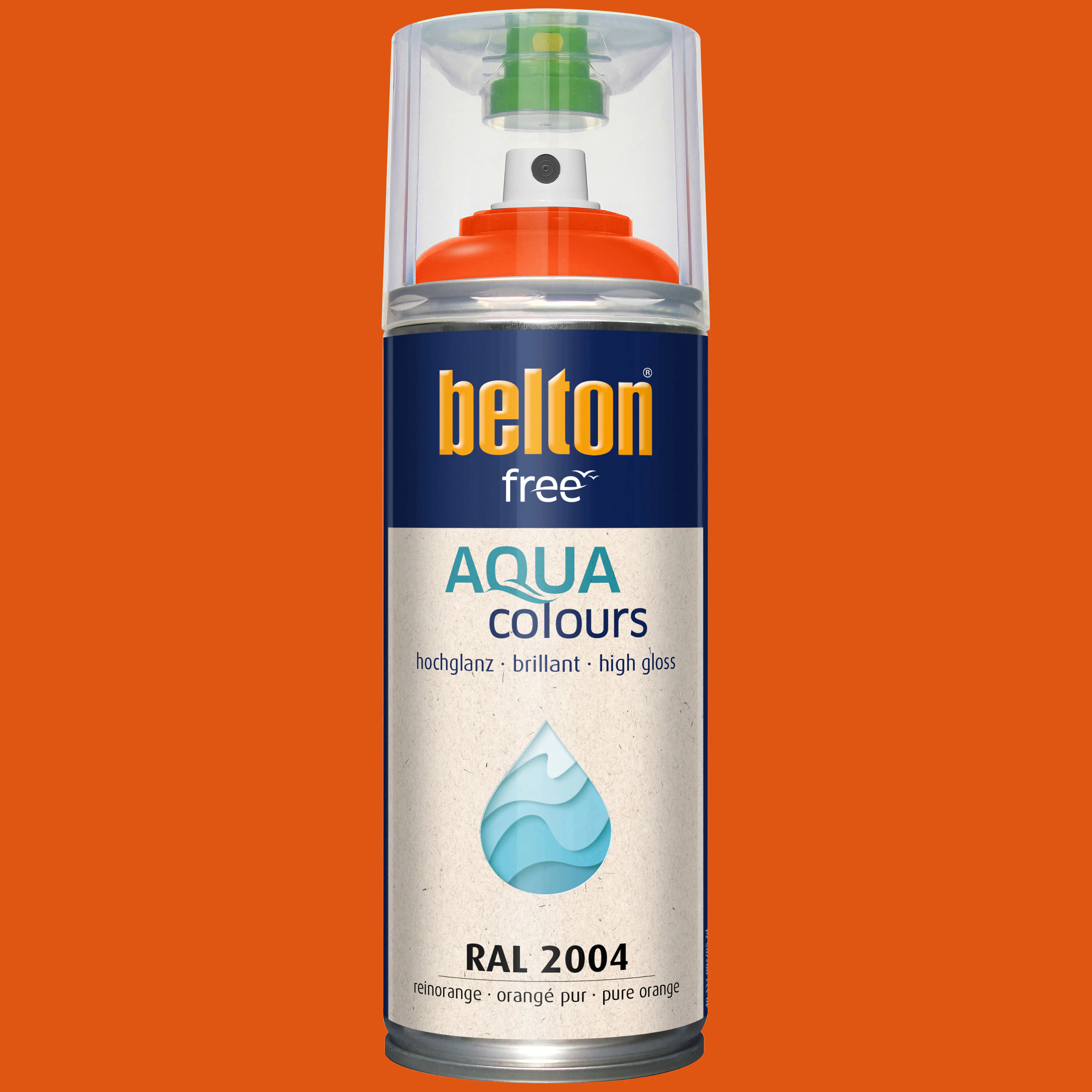 belton free Lackspray AQUAcolours 400 ml reinorange hochglanz