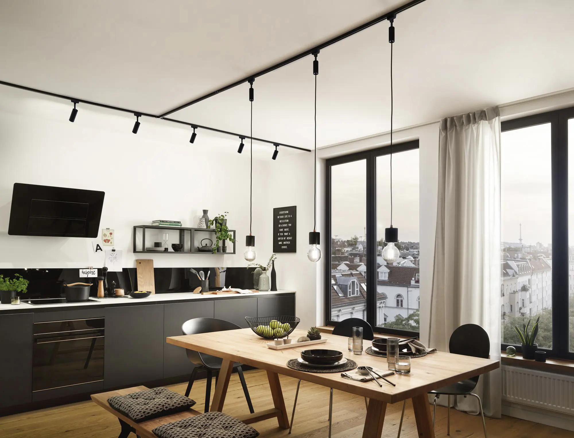 Paulmann URail Kabeleinspeisung schwarz matt 1m max. 1.000 W