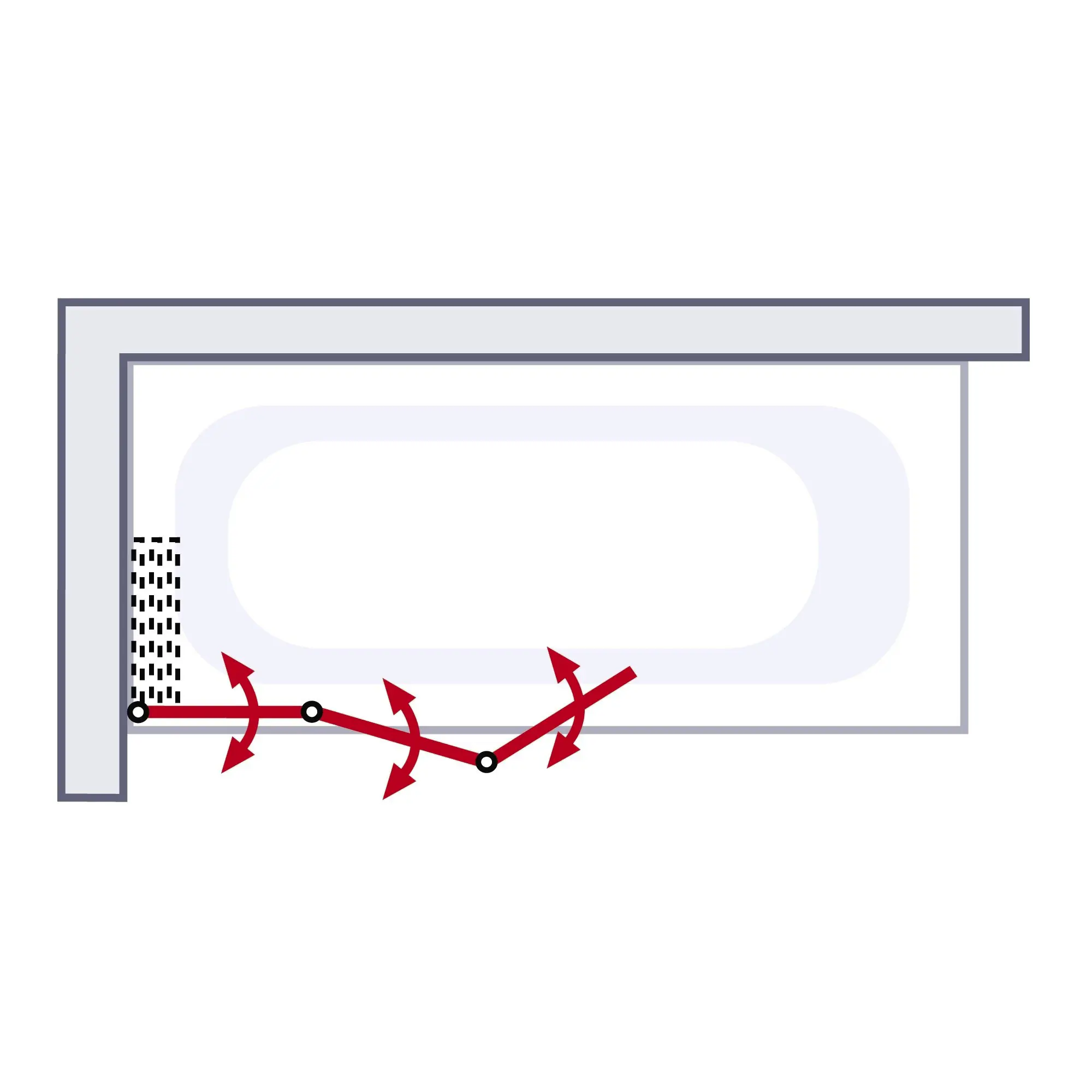 Schulte Badewannenaufsatz Komfort 127x140 cm Mattschwarz Klar hell inklusive Klebe System